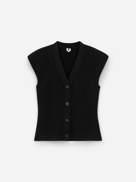 Black Printed Sleeveless Top for Women