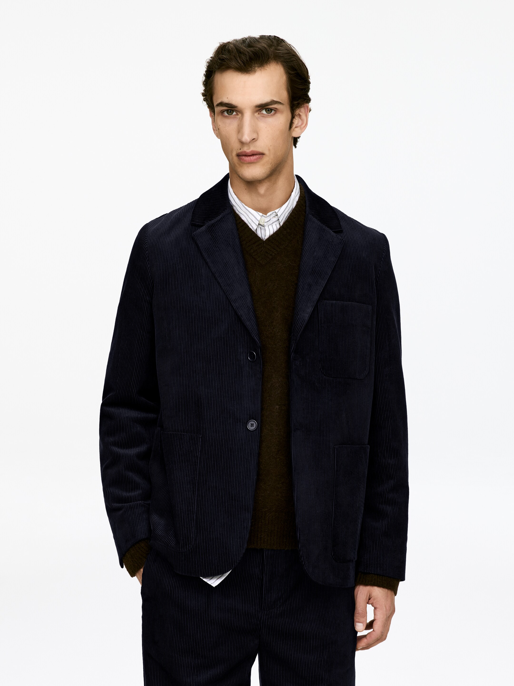 Visa större bild: Manchesterkavaj - Mörkblå - HERR | H&M SE 4