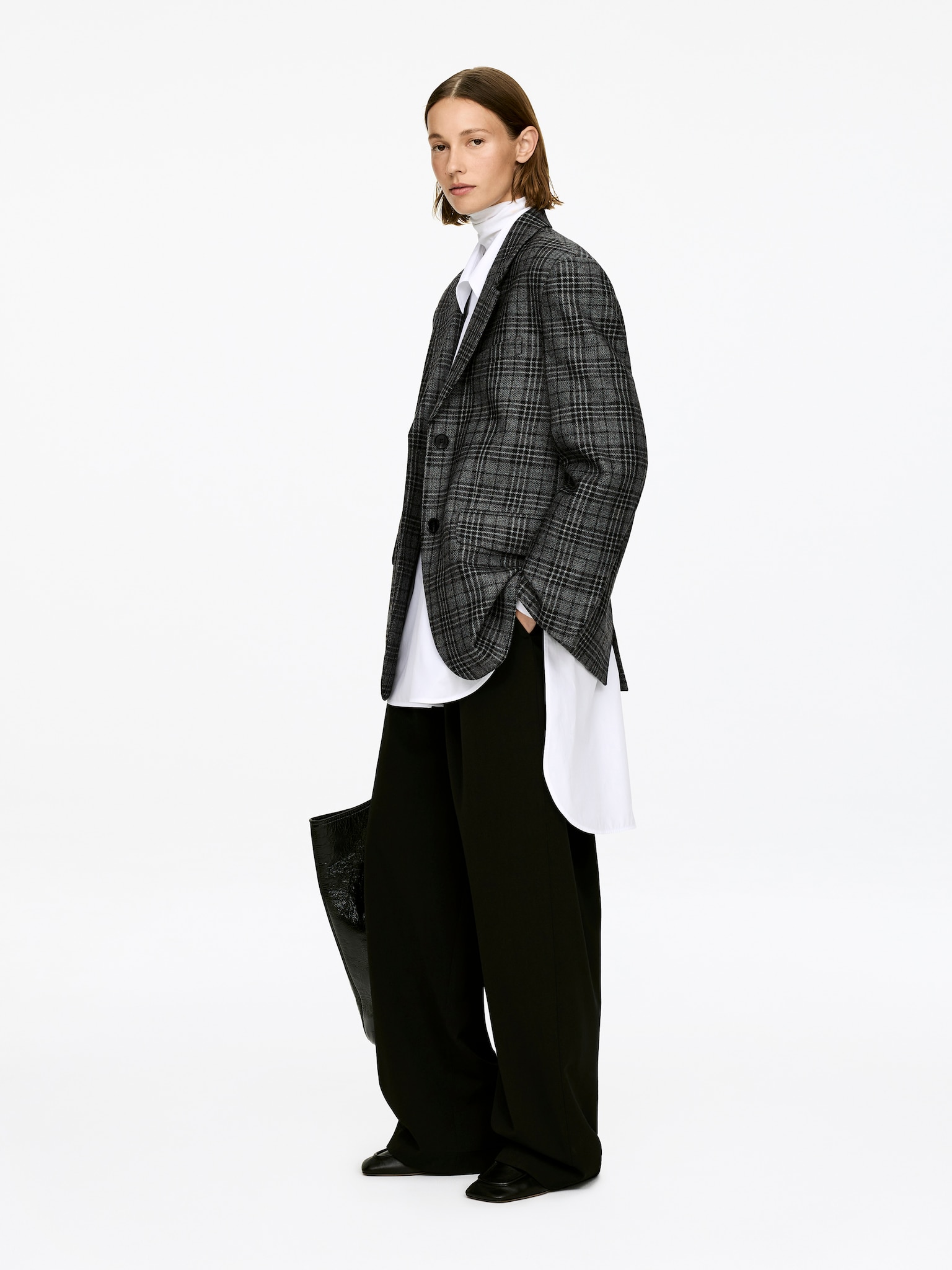 Relaxed Blazer - Black/Checkered - 4