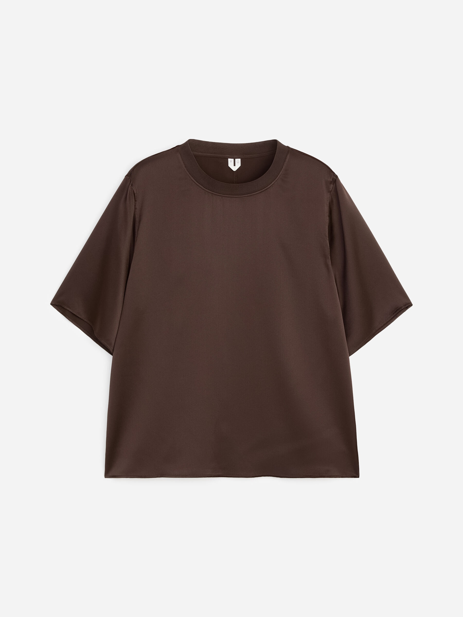 T-Shirt aus Seidensatin - Braun - Regular Fit - Women - StillMedia/DescriptiveStillLife - 1