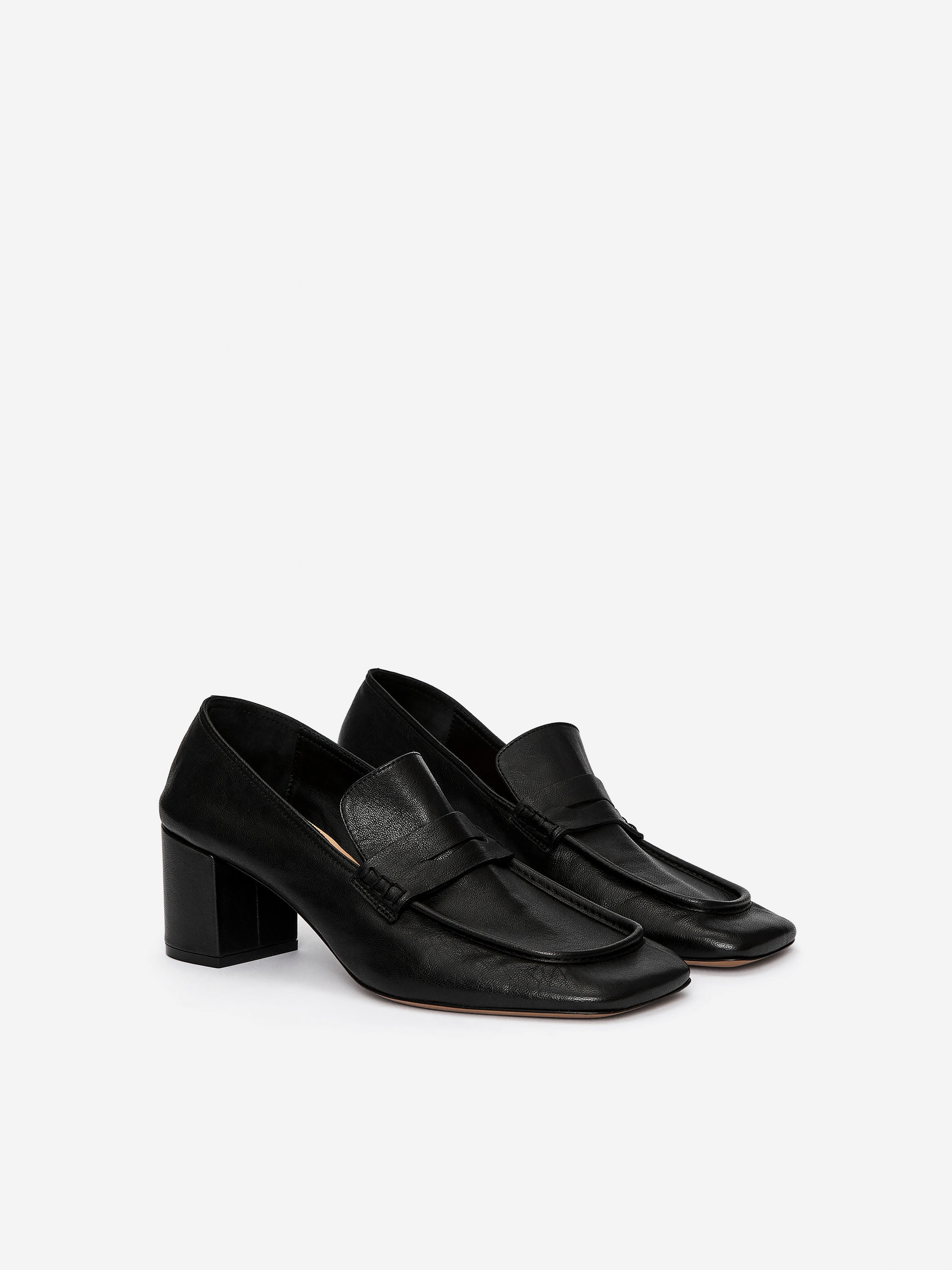 Heeled Leather Loafers - Black - Women - StillMedia/DescriptiveStillLife - 5