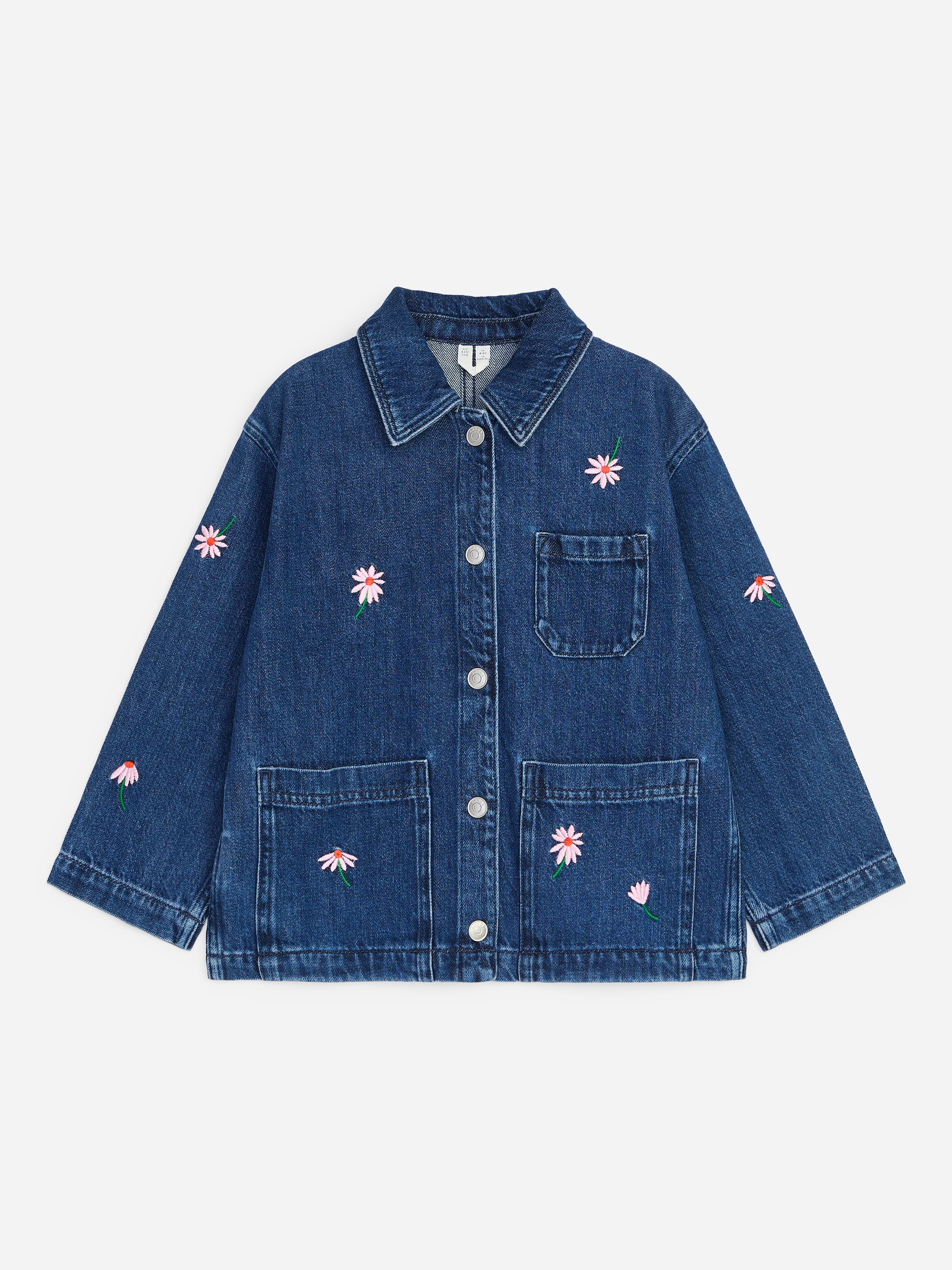 Bestickte Workwear-Jacke aus Denim-Blue-19920