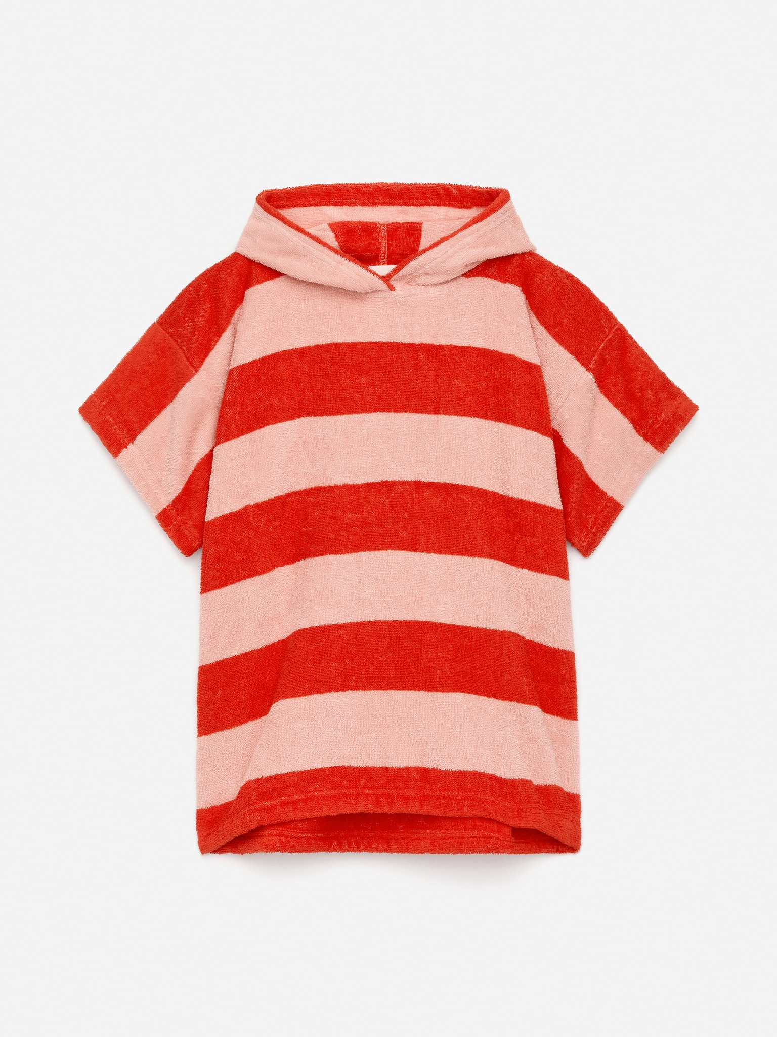 Camiseta de toalla con capucha - Rosa/rojo