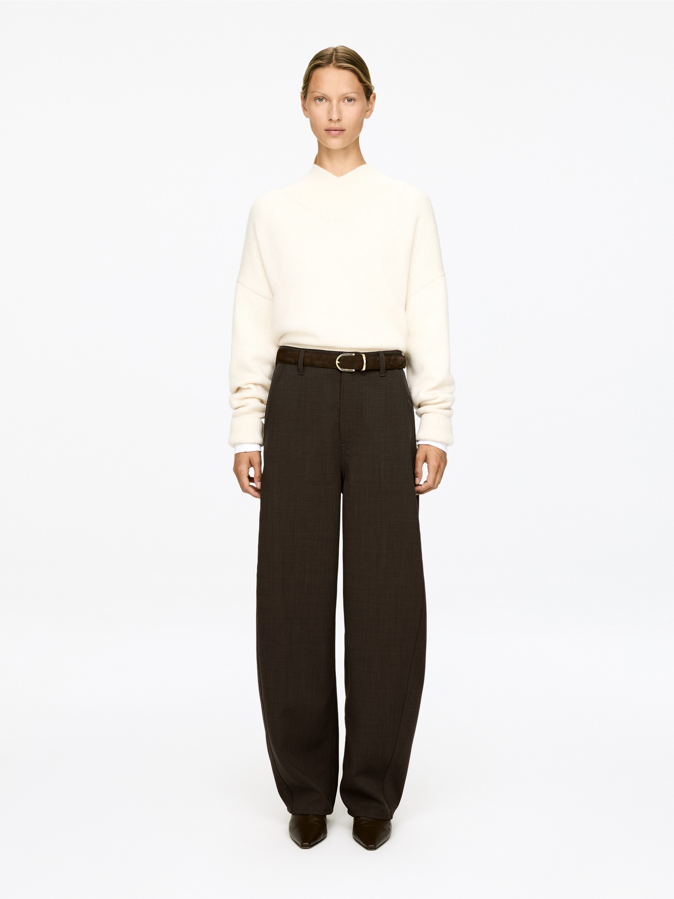 View larger image: Barrel-Leg Trousers - Dark Brown - Ladies | H&M GB 1