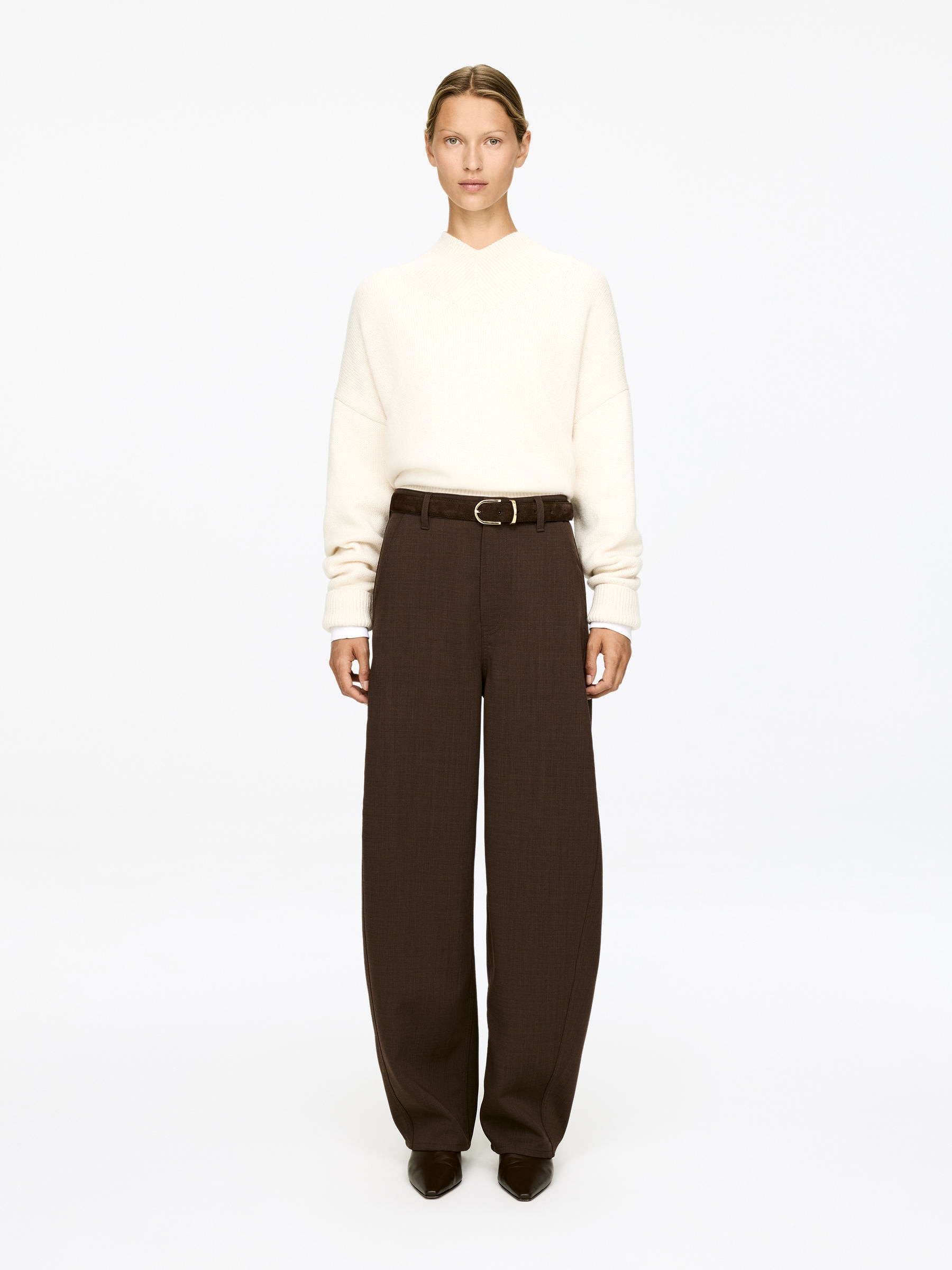 Barrel-Leg Trousers-#3C3533-17364