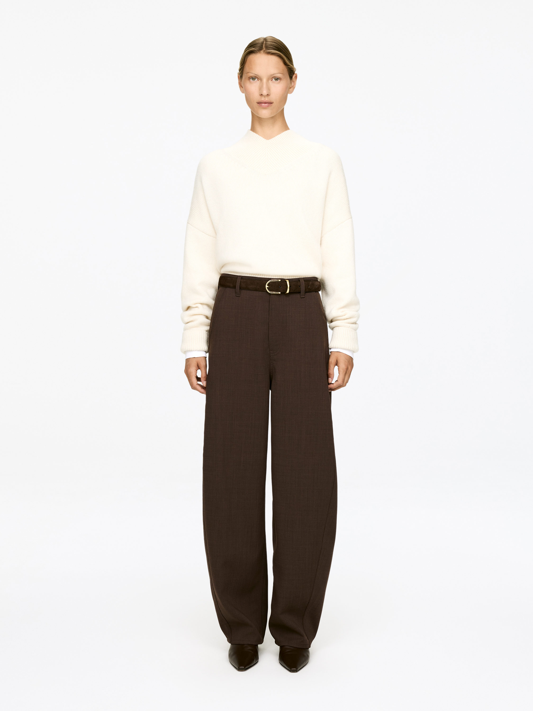 Barrel-Leg Trousers-#3C3533-17364