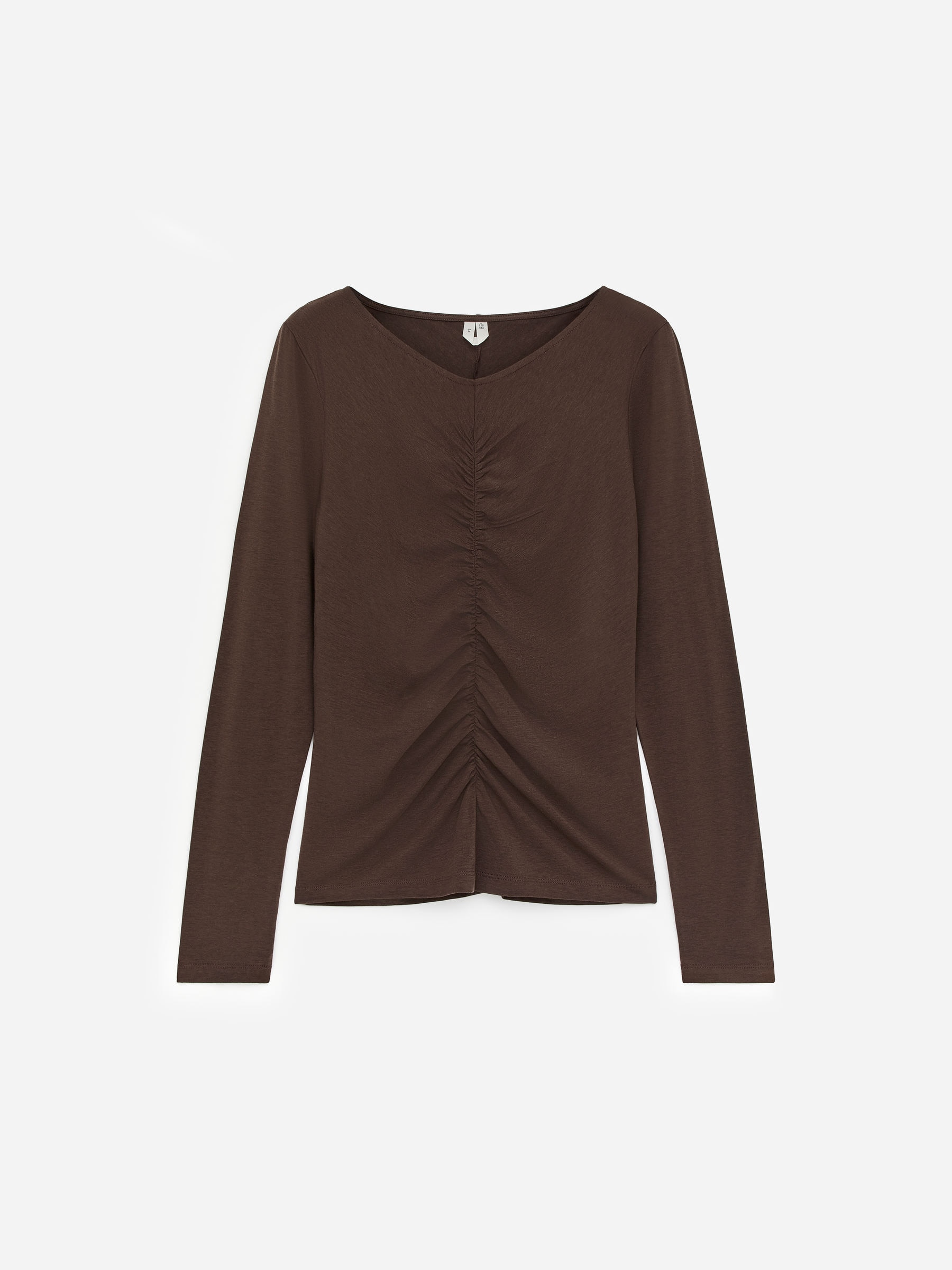 Gathered Top-Brown-17175