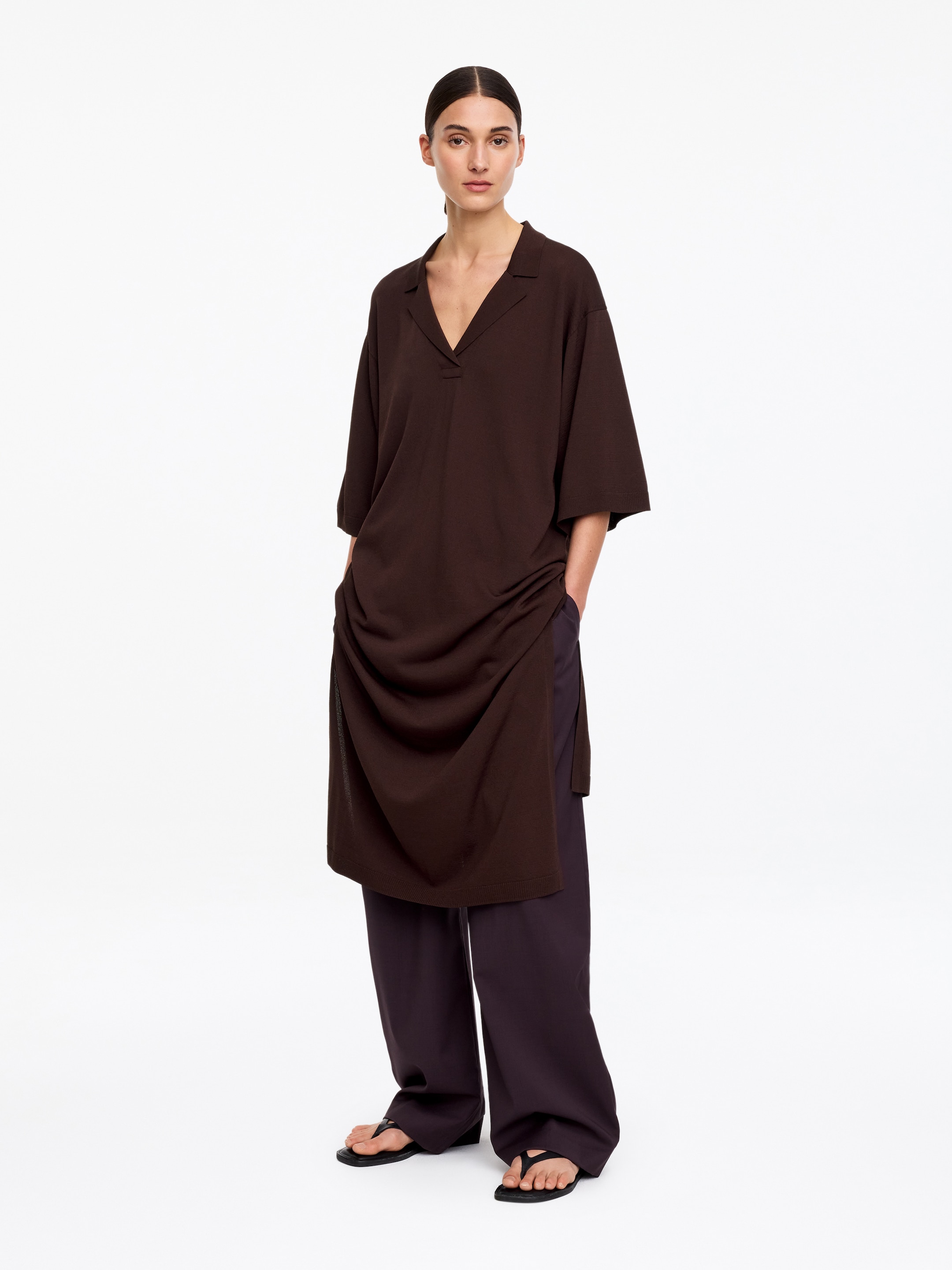 Robe décontractée en maille fine - Marron - Loose fit - Femme - StillMedia/Lookbook - 4