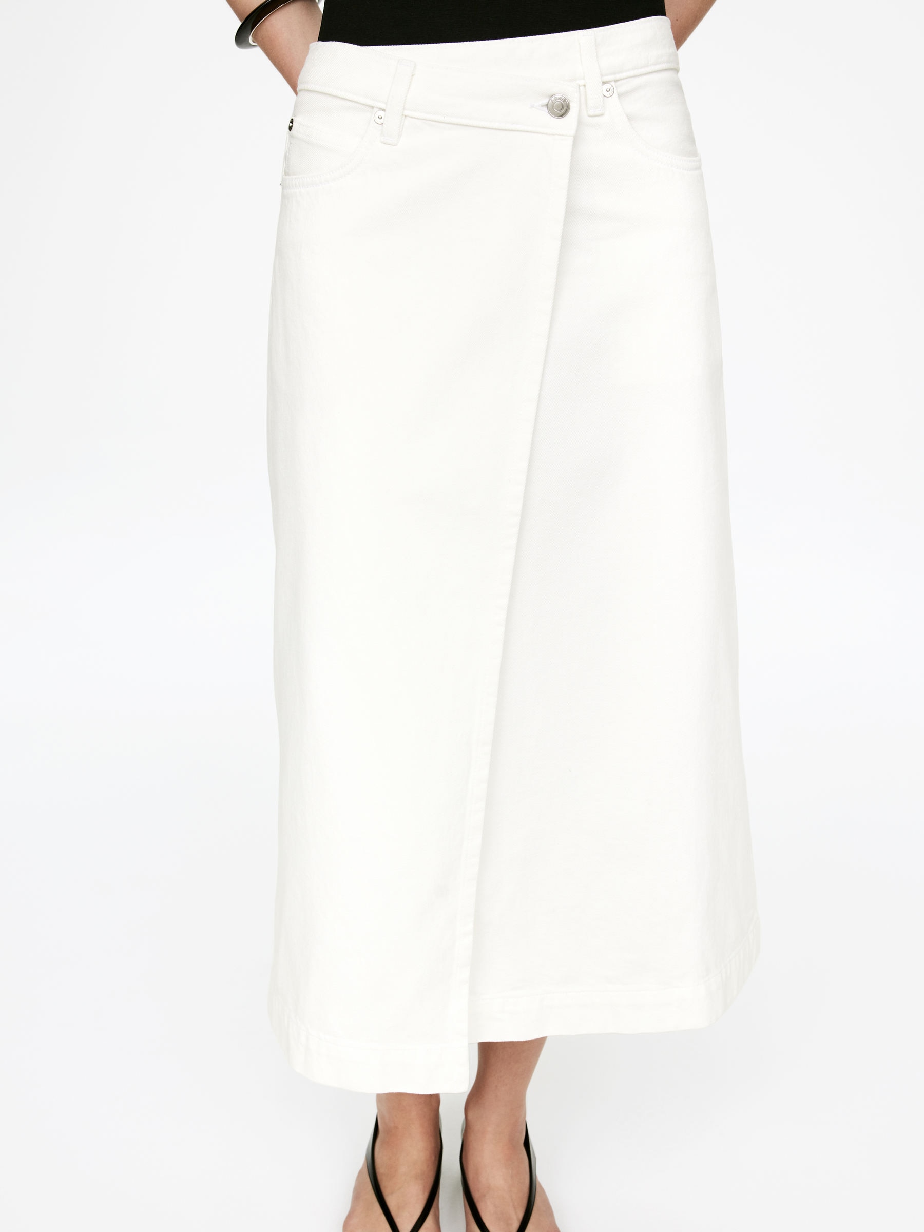 Denim Wrap Skirt - White - Regular fit - Women - StillMedia/Lookbook - 6
