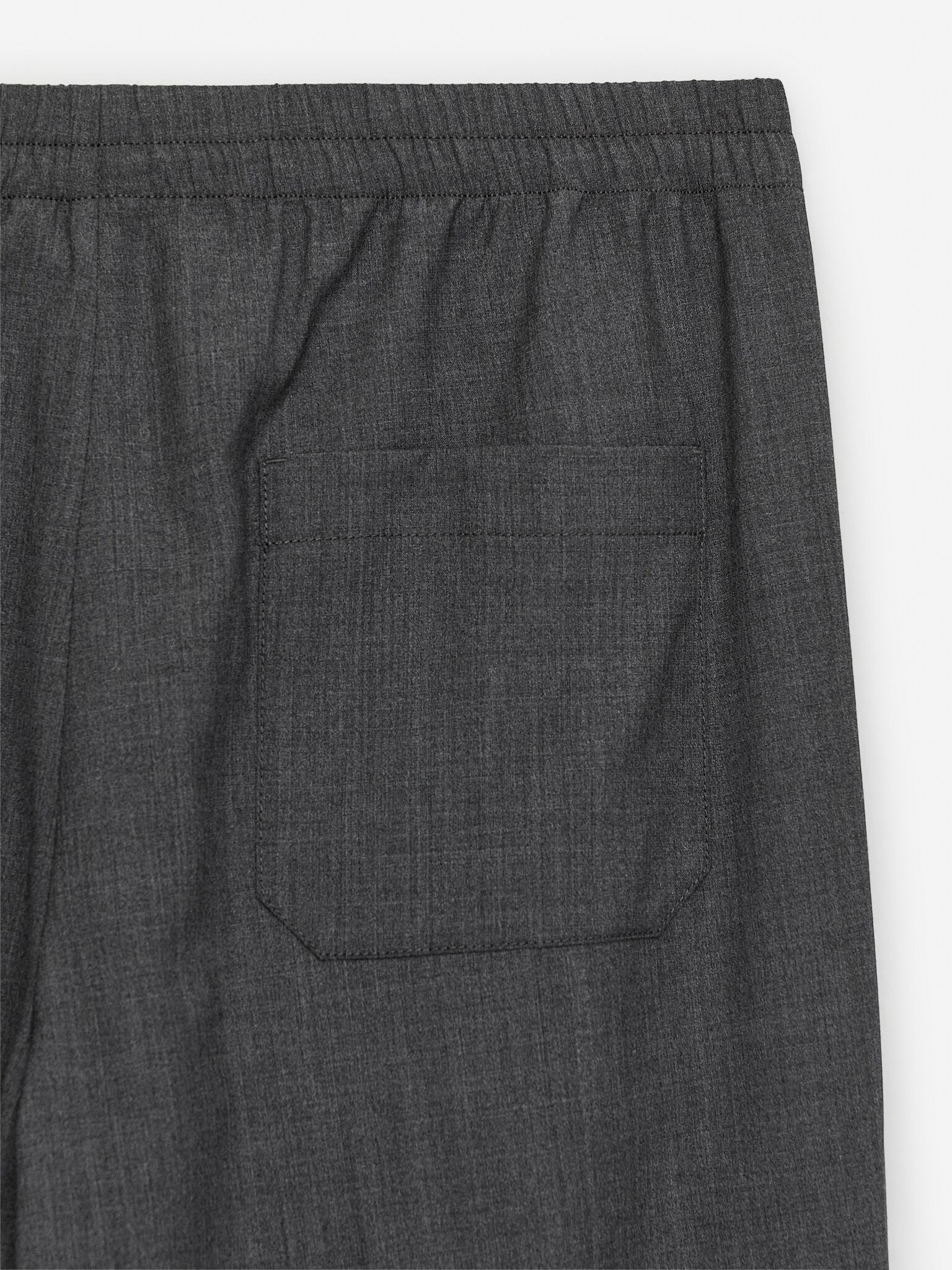 Pantalon en laine à cordon de serrage - gris - 5