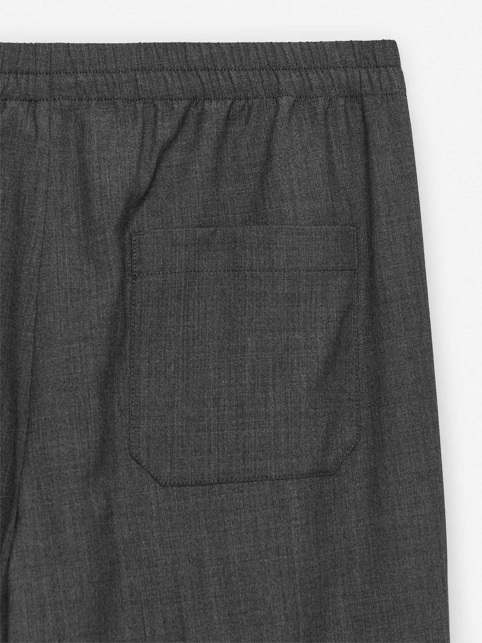 Pantalon en laine à cordon de serrage - gris - 5