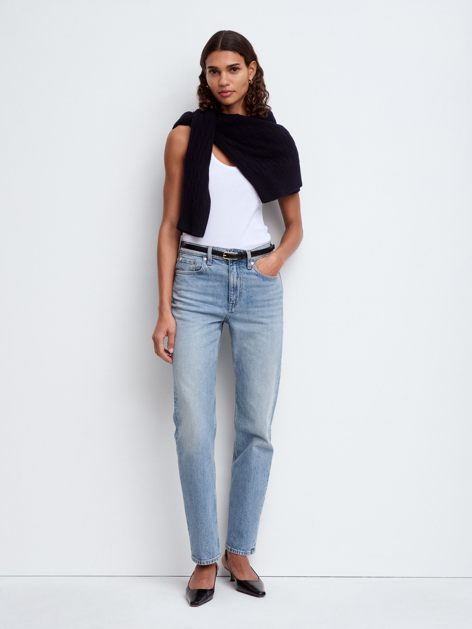 Pure Cashmere V-Neck Jumper - Dark Blue - Regular fit - Women - StillMedia/Environmental - 16