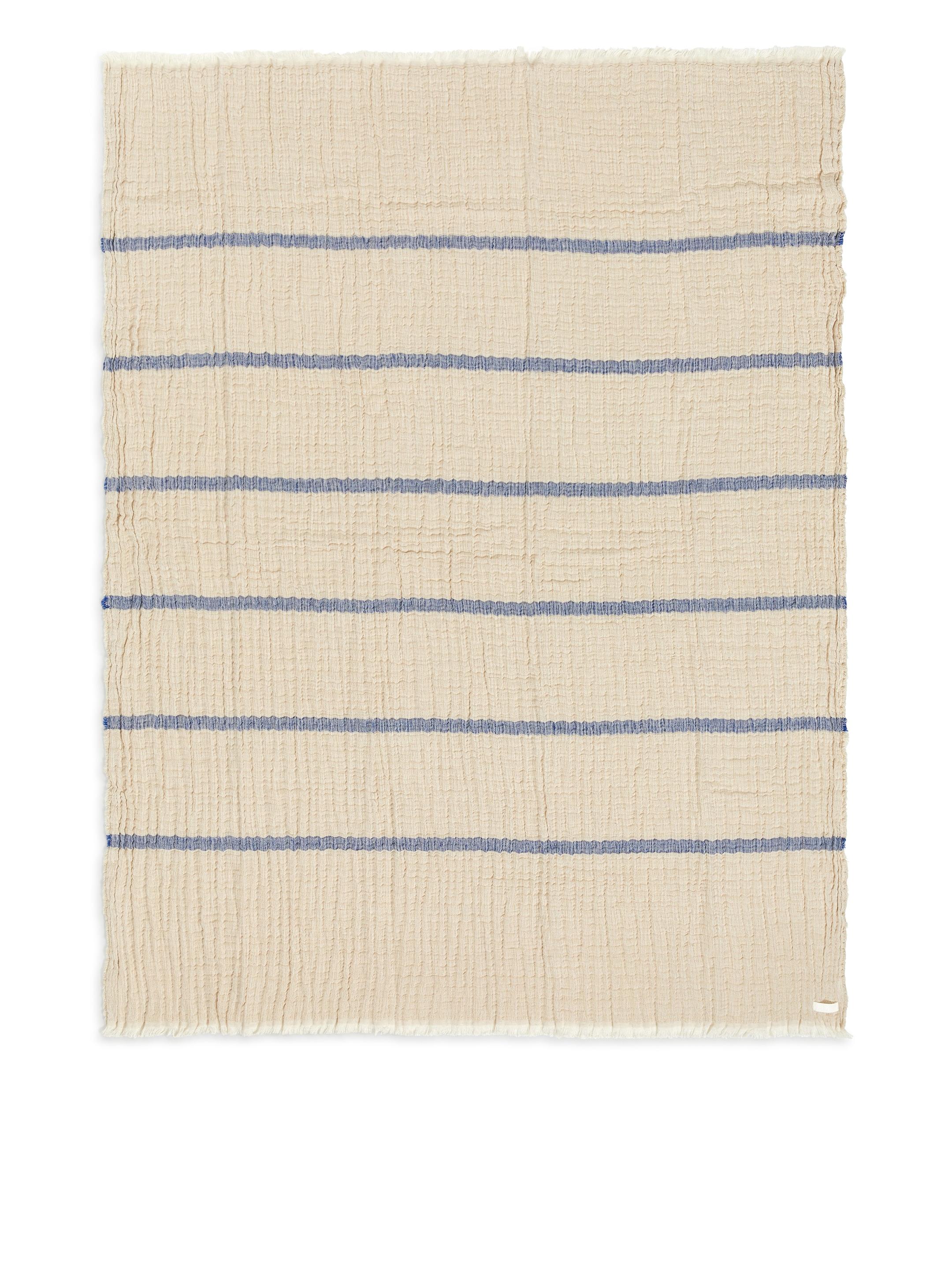 Näytä suurempi kuva: Rypytetty pellavasekoitehuopa - Beige/sininen - Home All | H&M FI 1