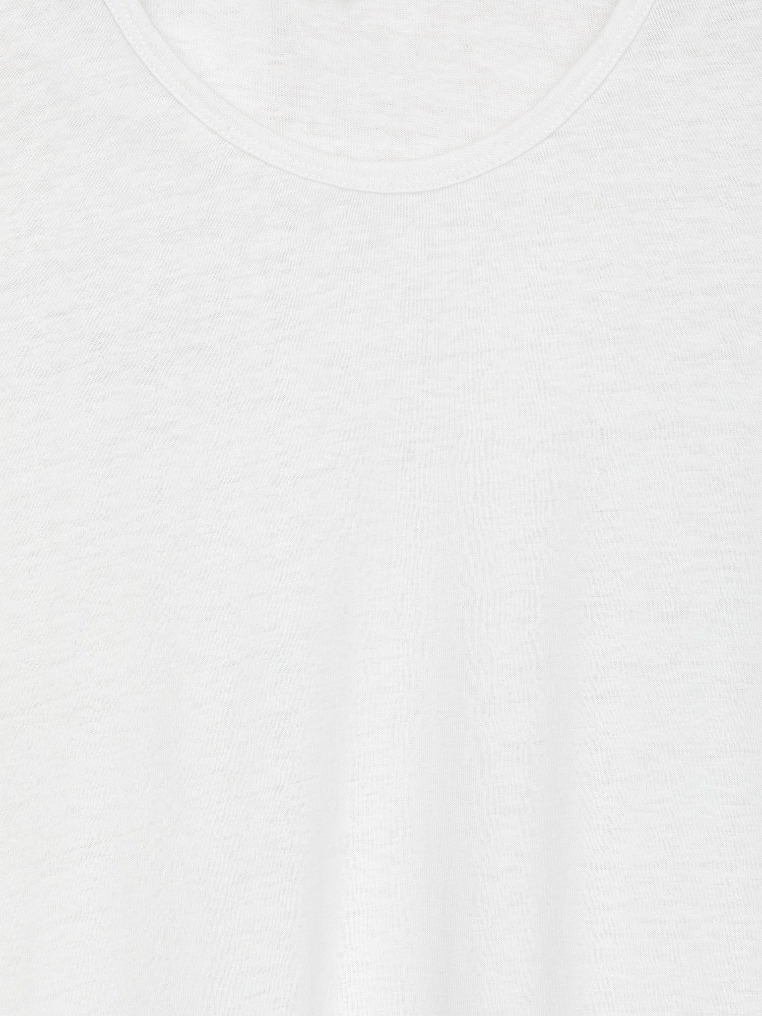 Linen-Blend T-Shirt - White/Dark Blue - 5