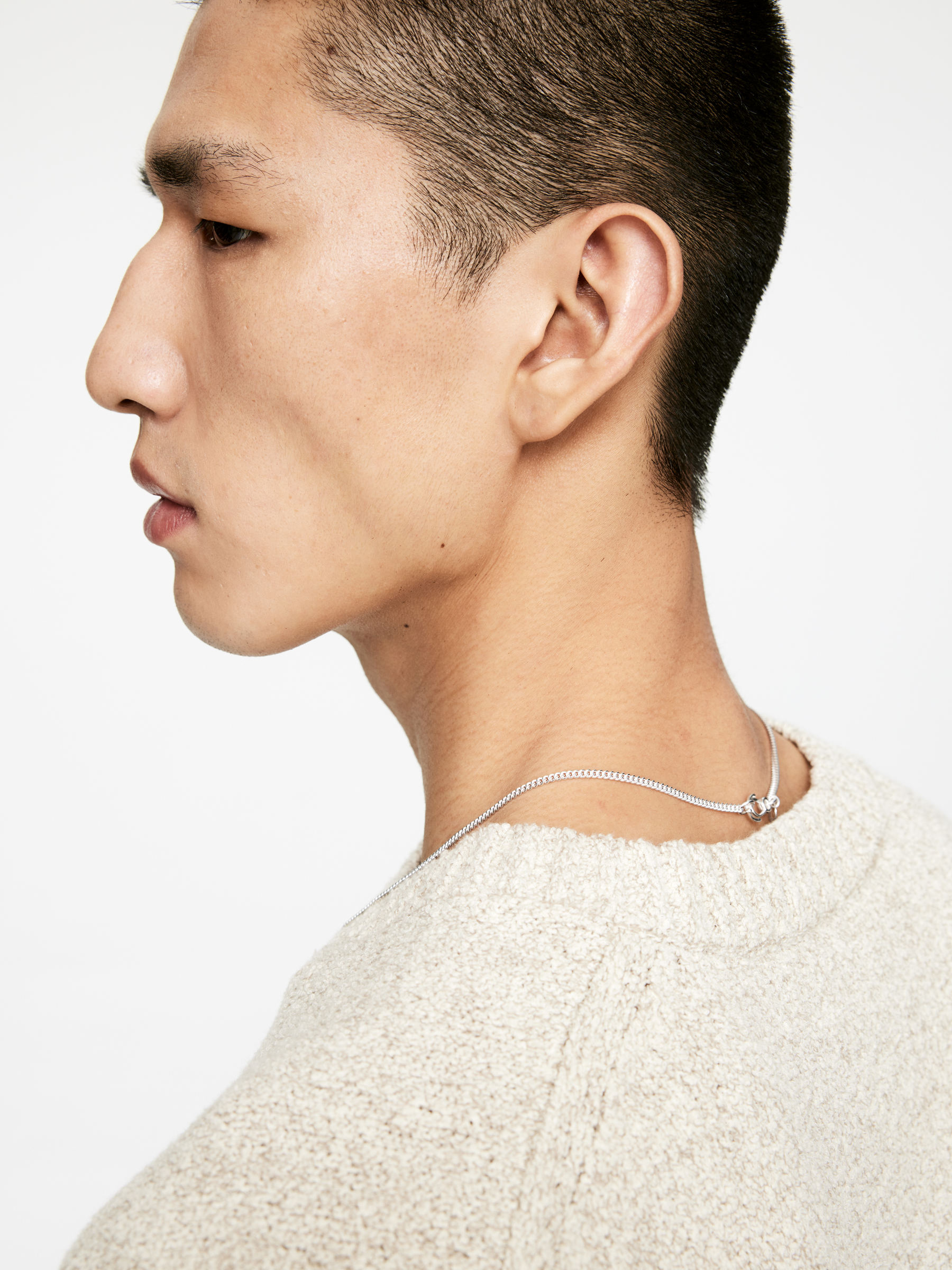 Thin Sterling Silver Chain Necklace - Silver - Men - StillMedia/Lookbook - 15