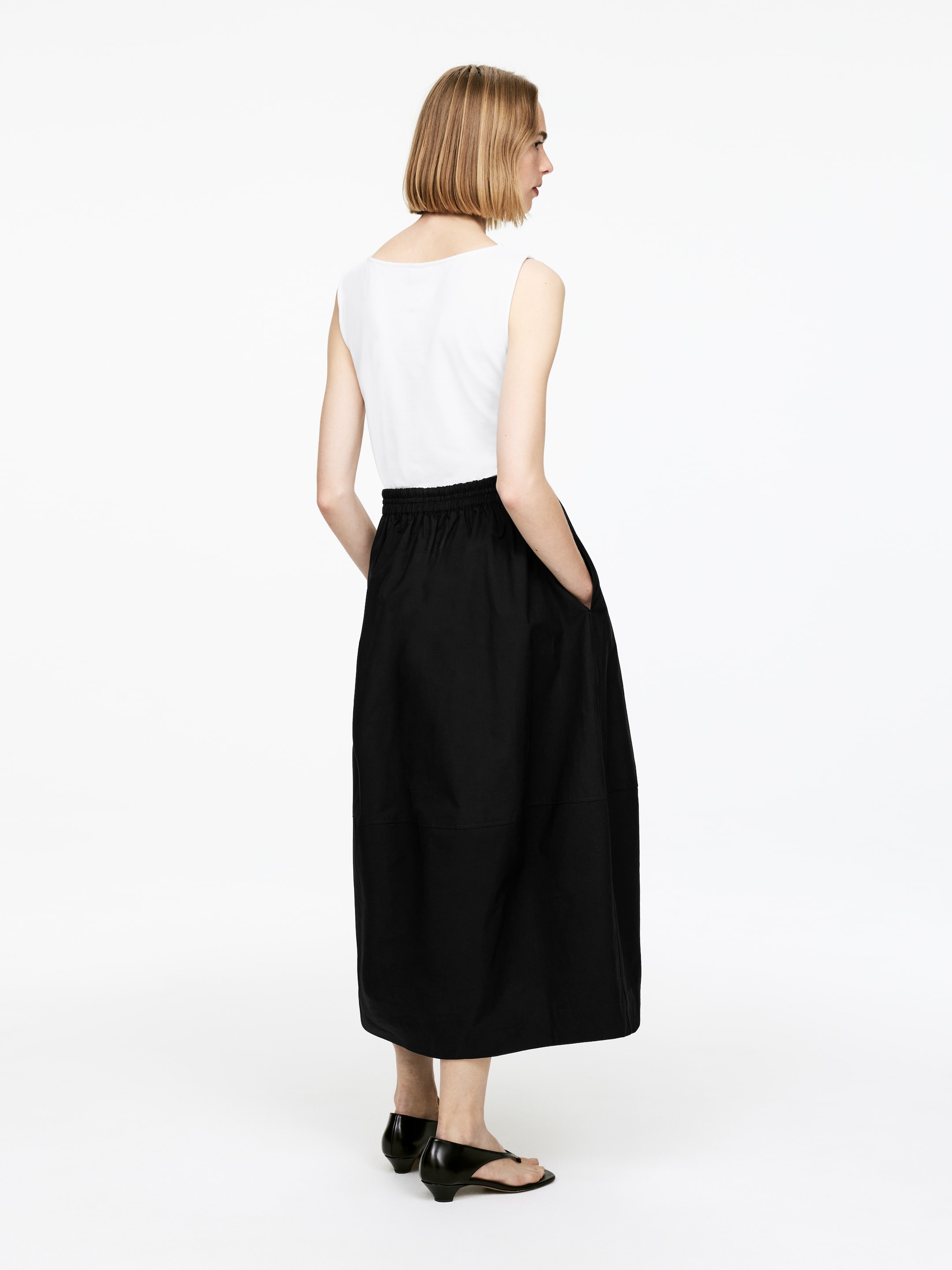 Zobacz większy obraz: Bawełniana spódnica midi - Czarny - ONA | H&M PL 3