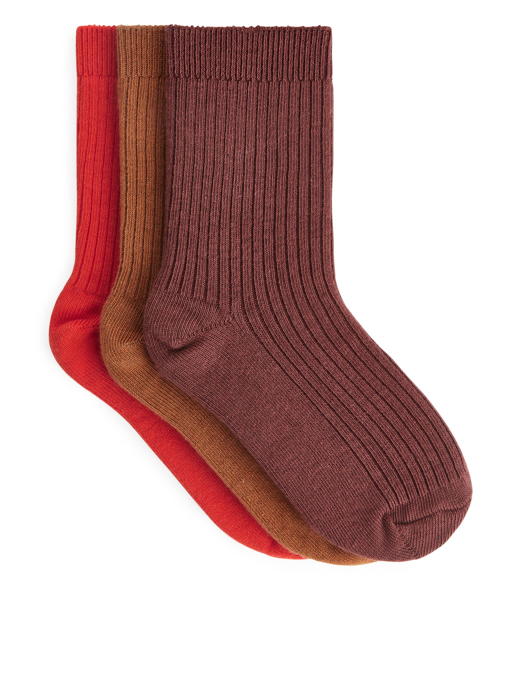 Rippstricksocken, 3 Paare - Beige/rot/weinrot - Regular Fit - Kinder - StillMedia/DescriptiveStillLife - 1