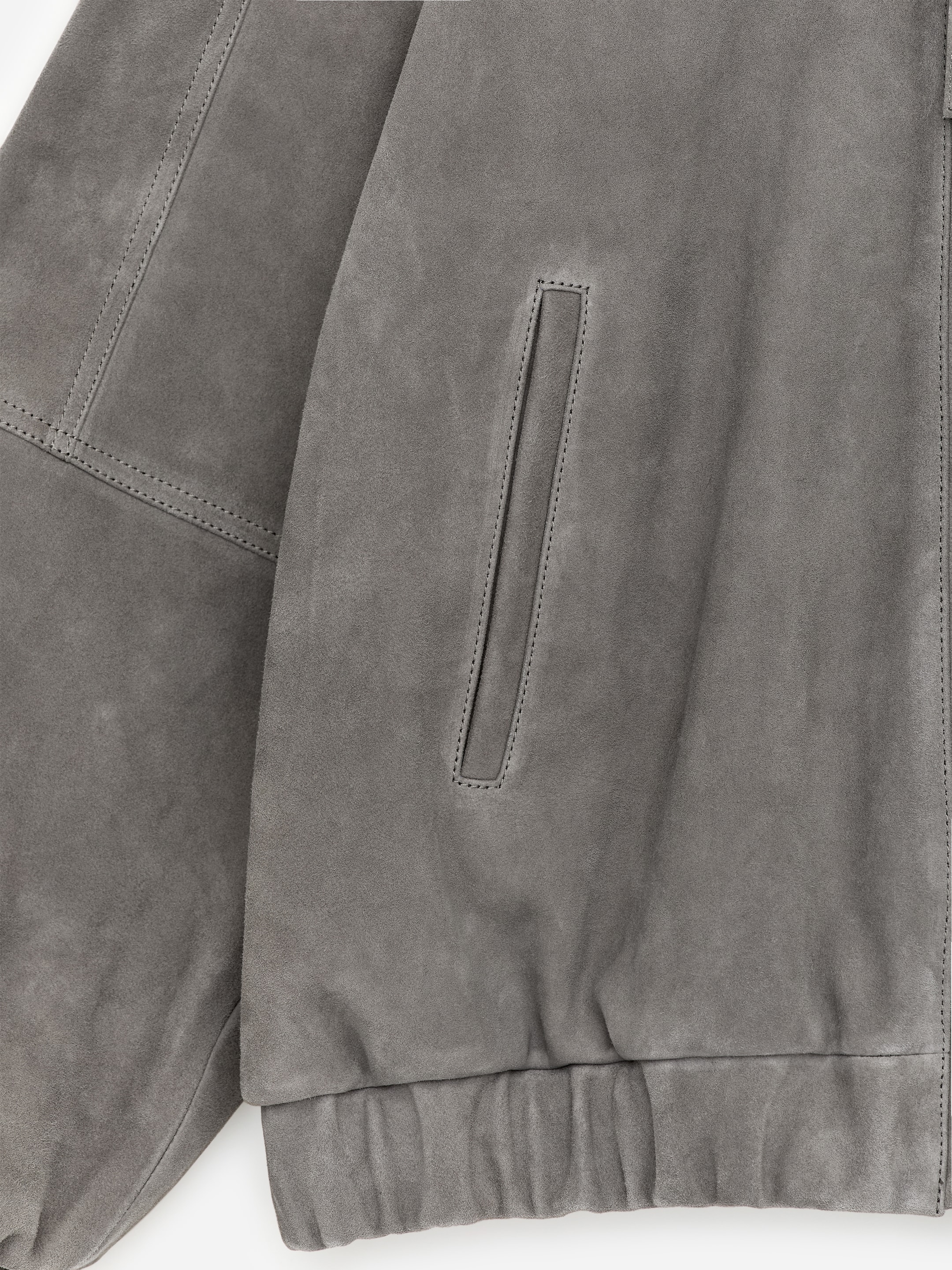 Boxy Suede Jacket - Grey - Regular fit - Women - StillMedia/DescriptiveDetail - 3
