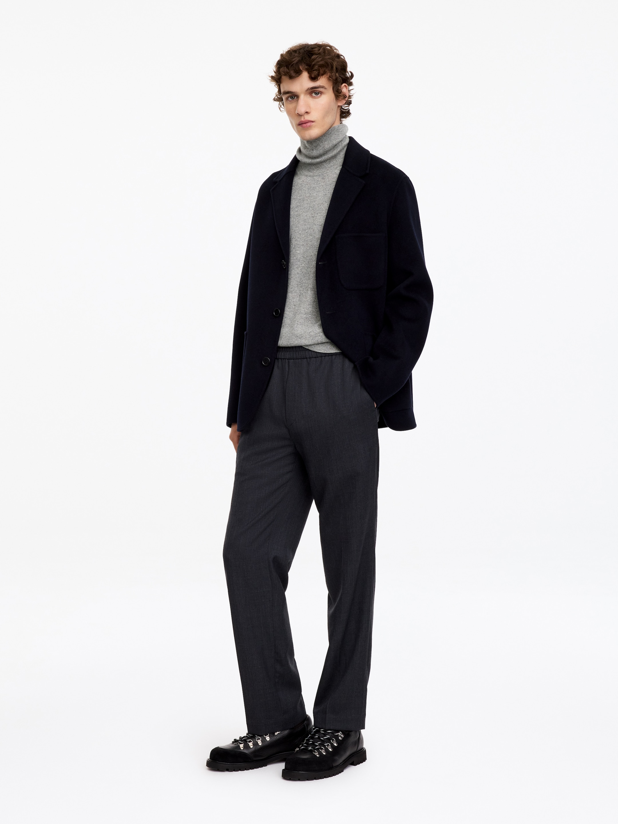 Cashmere Roll-Neck Jumper - Grey melange - Regular fit - men - StillMedia/Lookbook - 2