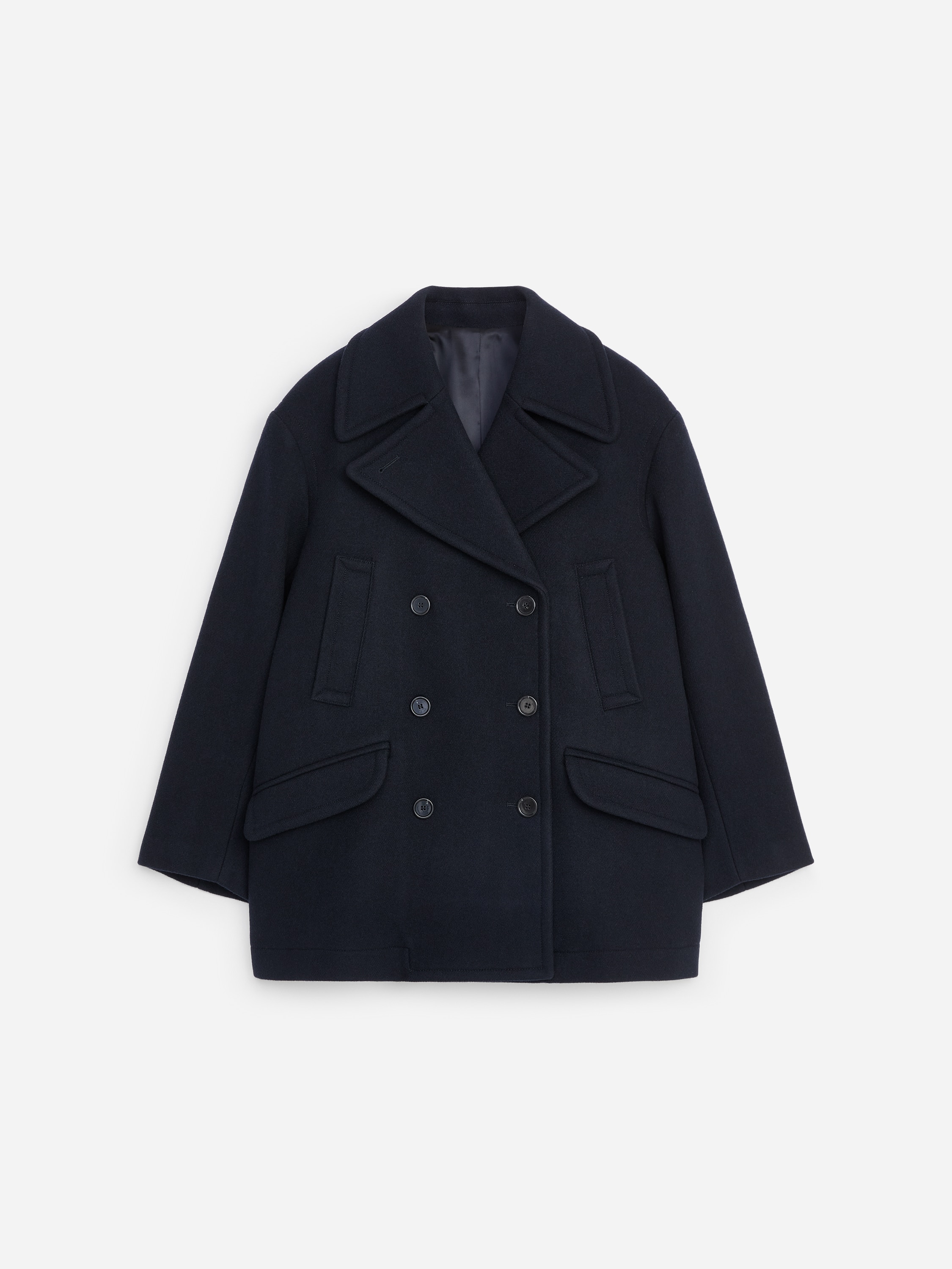 Caban en laine - Bleu foncé