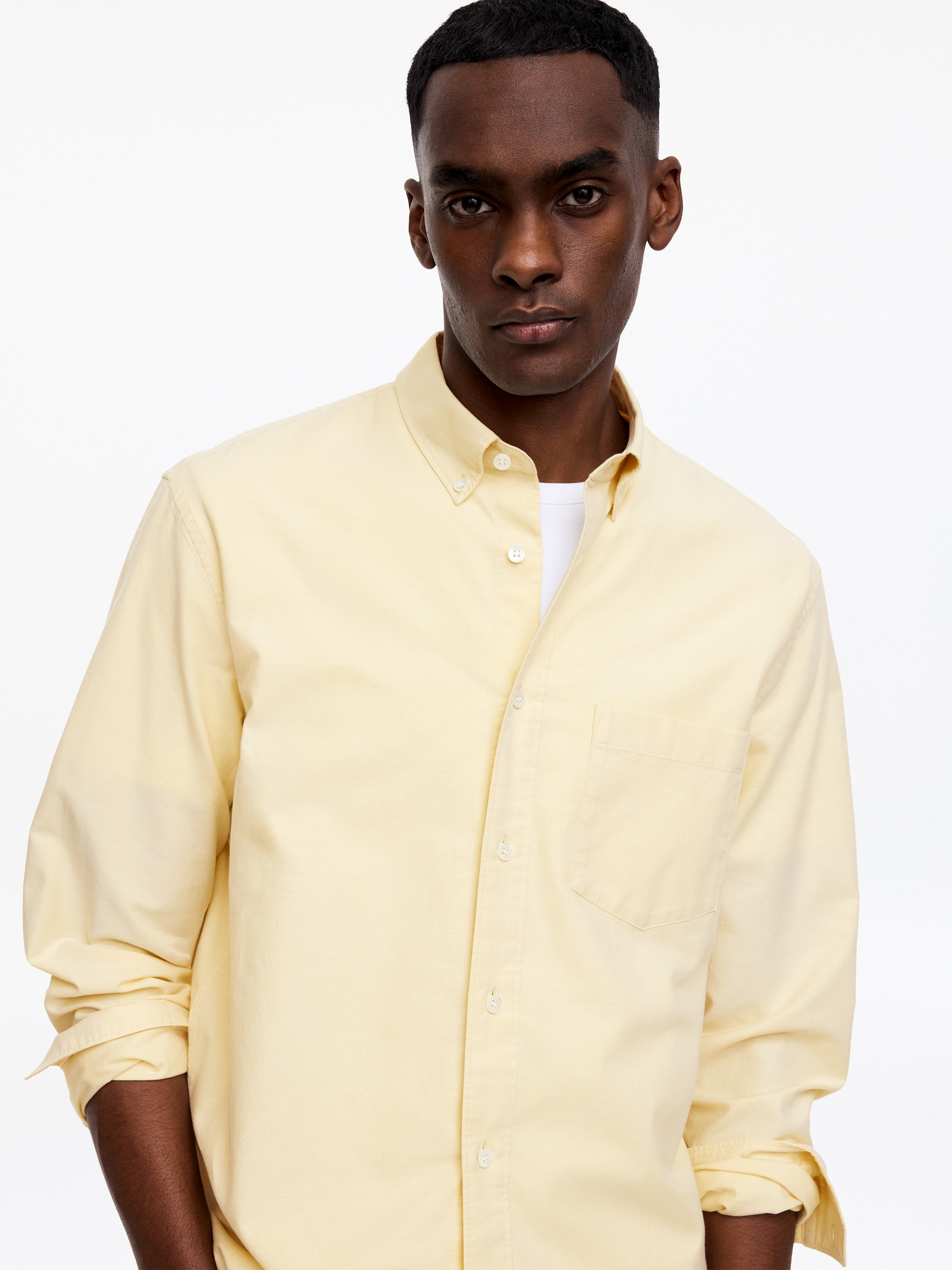 Regular oxfordskjorta - Crèmevit - Regular fit - Men - StillMedia/Lookbook - 3