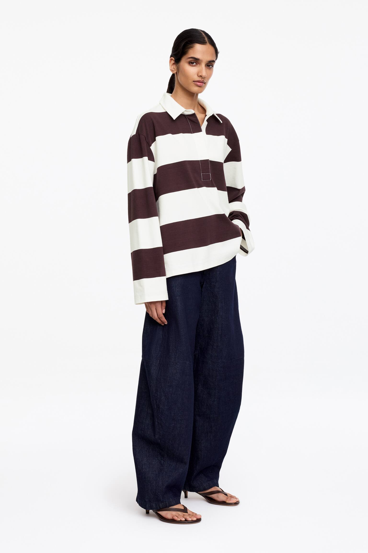 Katoenen poloshirt - Bruin/wit/Rood/blauw - 3