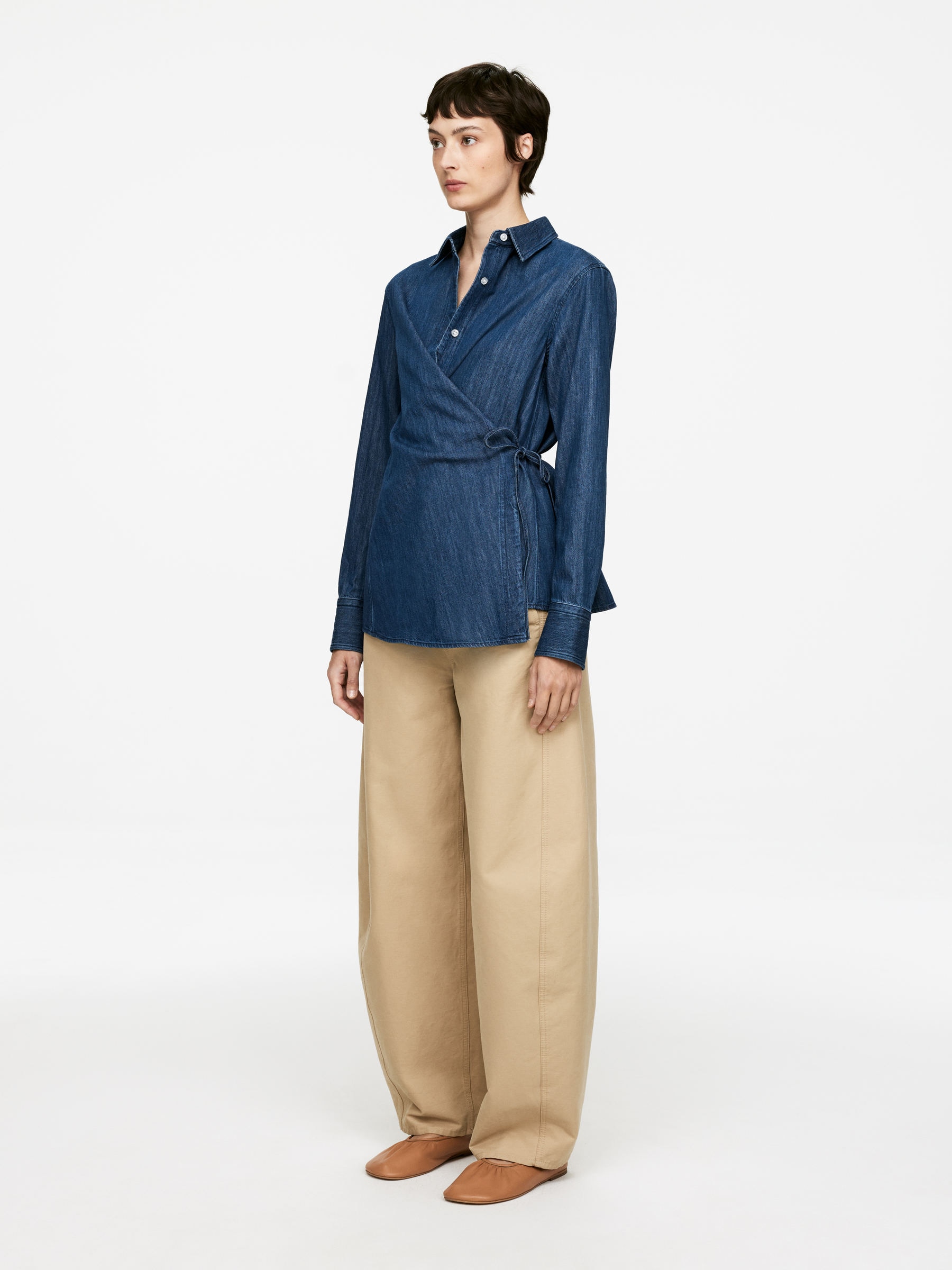 Denim Wrap Shirt - Blue - Regular fit - Women - StillMedia/Lookbook - 3