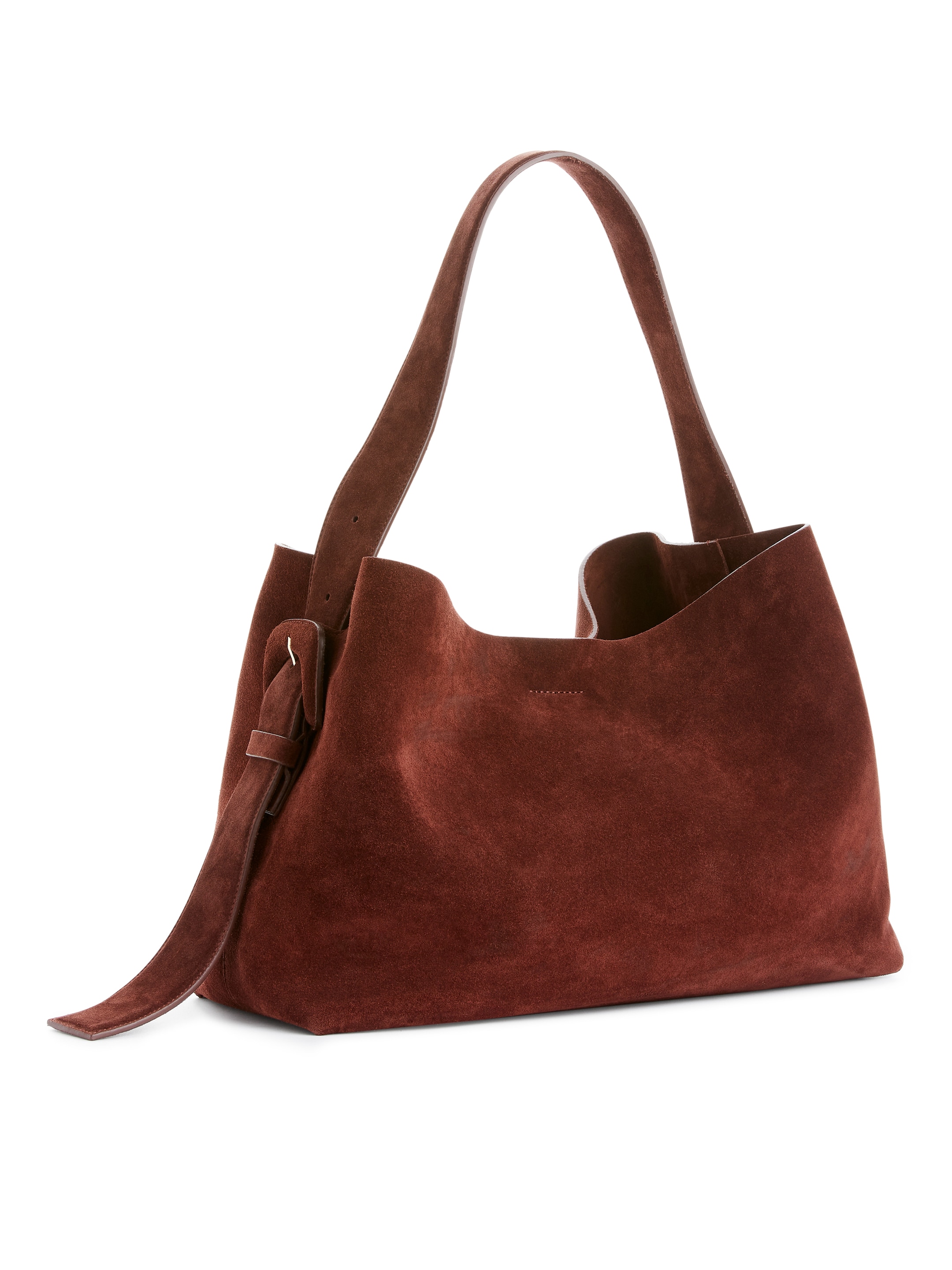Suede Shoulder Bag - Reddish Brown - women - StillMedia/DescriptiveStillLife - 4