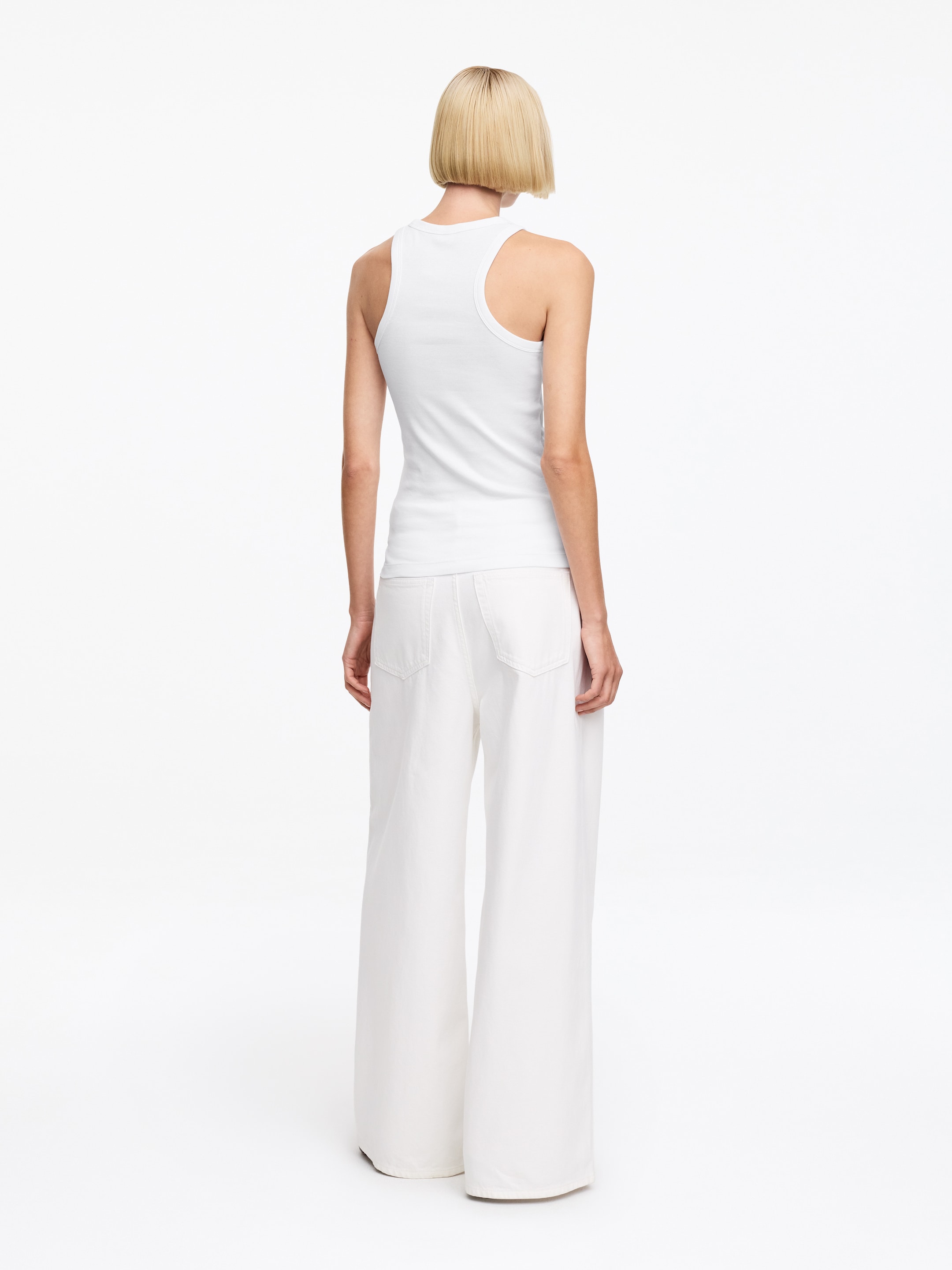 Rippenträgerhemd mit Racerback - Weiß - Regular Fit - Damen - StillMedia/Lookbook - 42