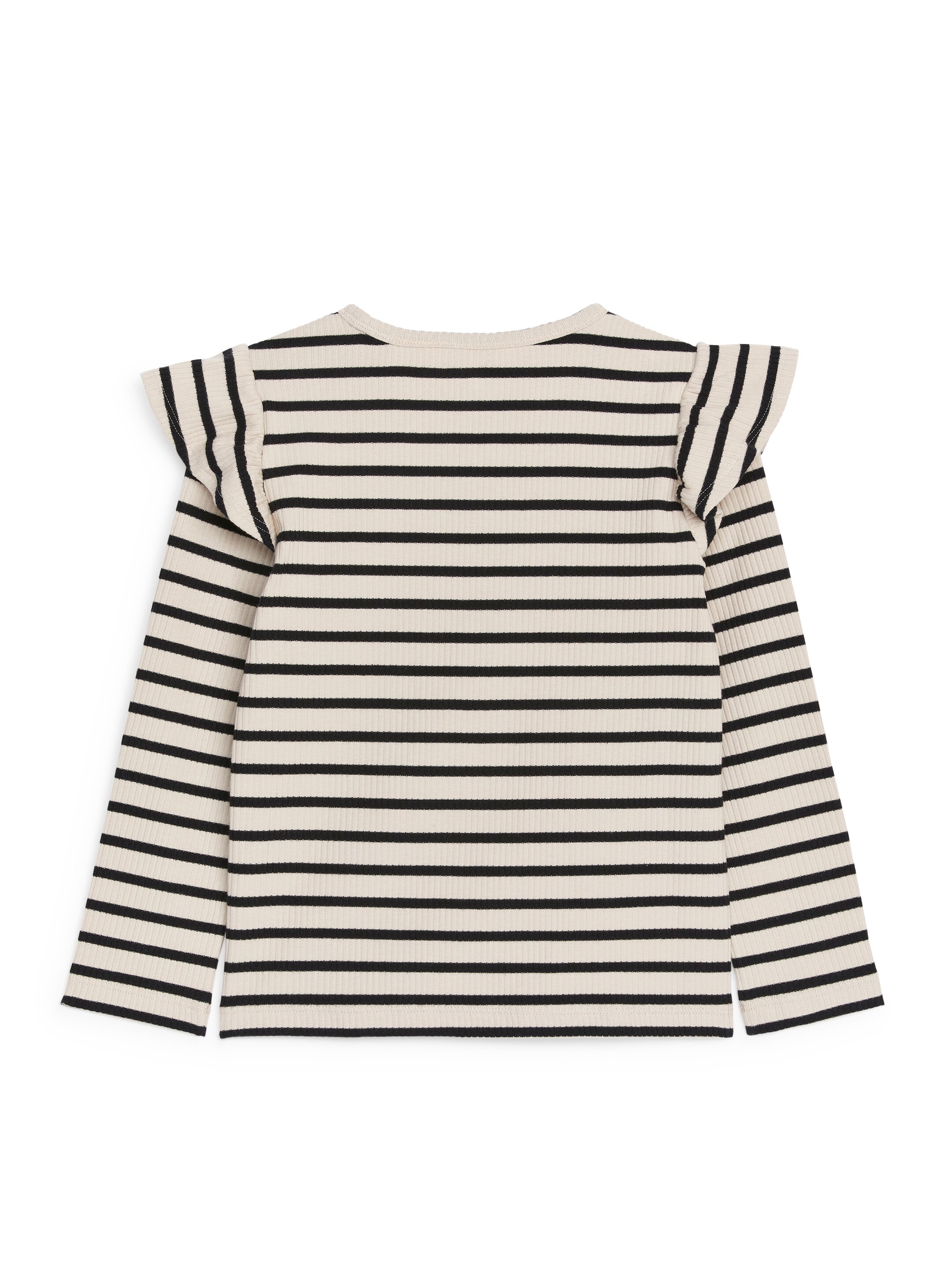 Trikåtopp med volang - Off-white/svart - Slim fit - Children - StillMedia/DescriptiveStillLife - 2
