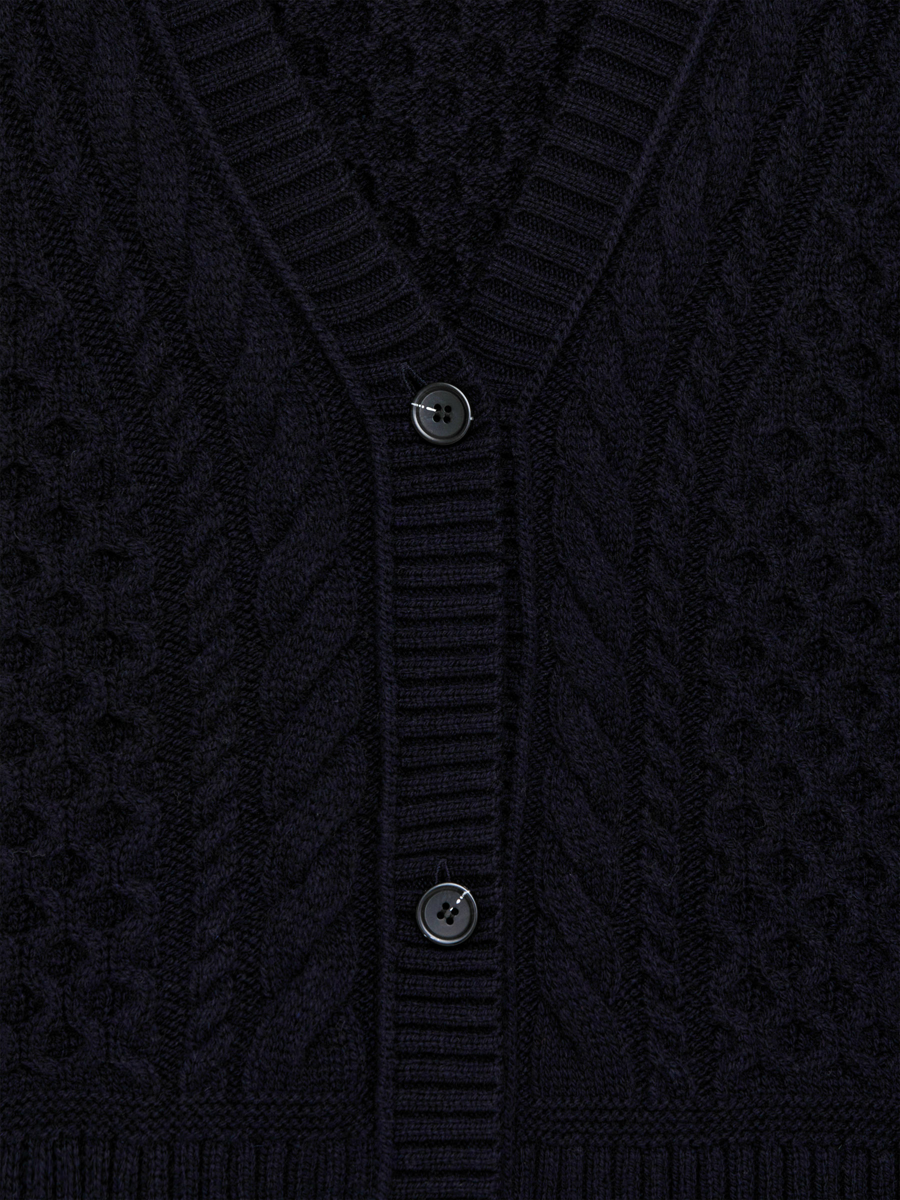 Cable-Knit Wool Cardigan - Dark Blue - Regular fit - Women - StillMedia/DescriptiveDetail - 1