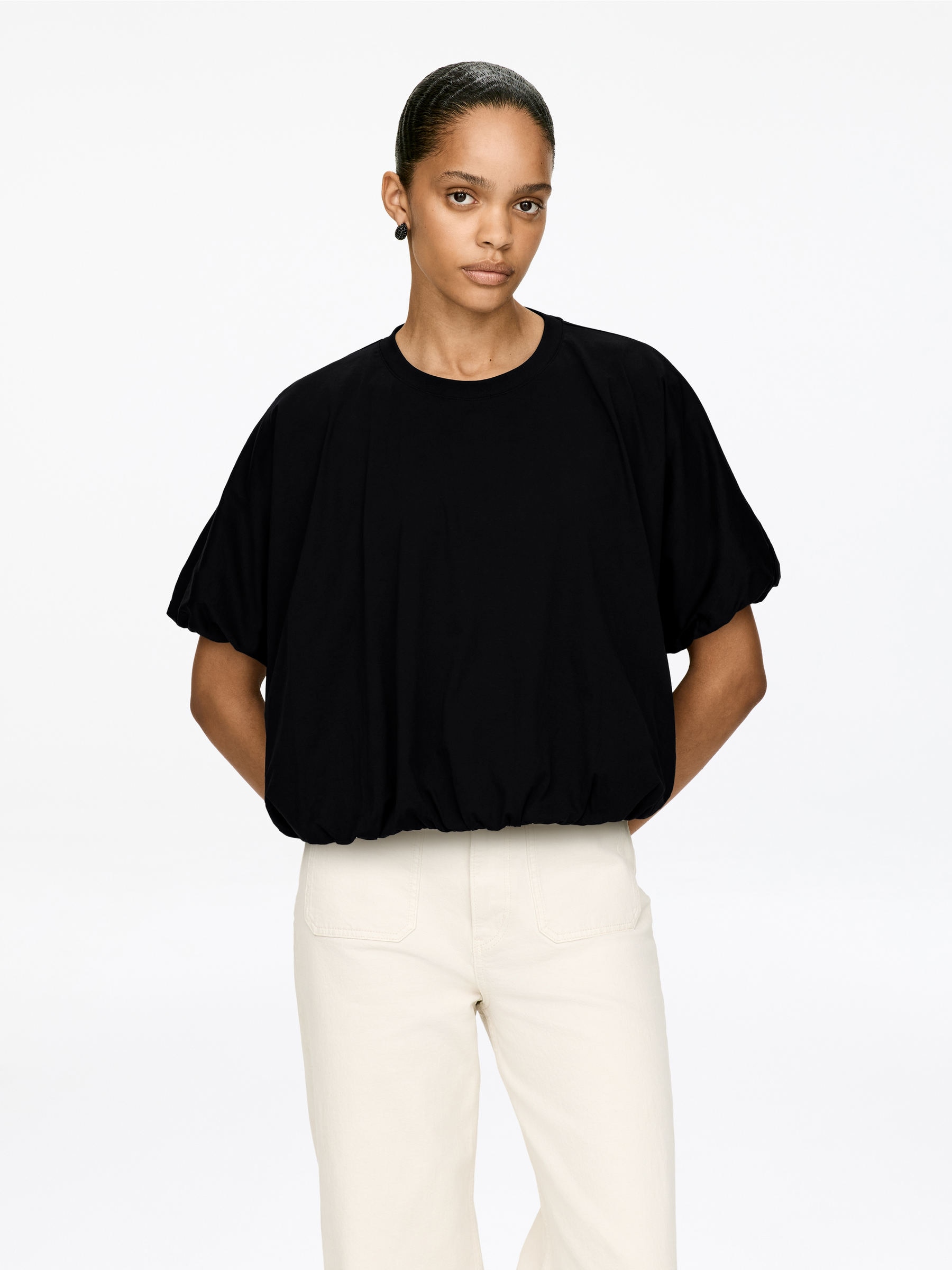 Balloon-Hem T-Shirt-#272627-17627