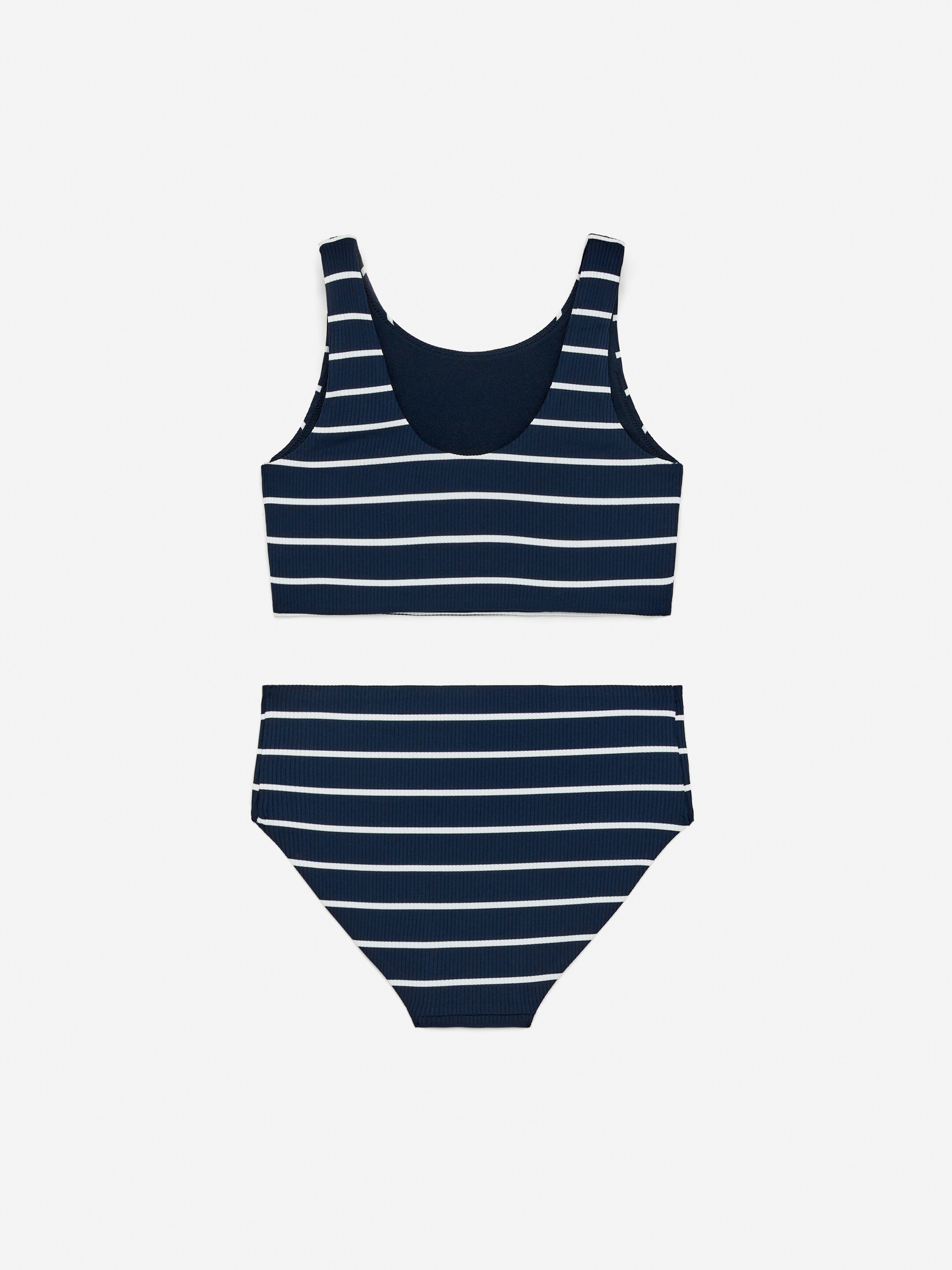 Grösseres Bild ansehen: Gerippter Bikini, LSF50+ - Dunkelblau/Weiß - KINDER | H&M CH 2