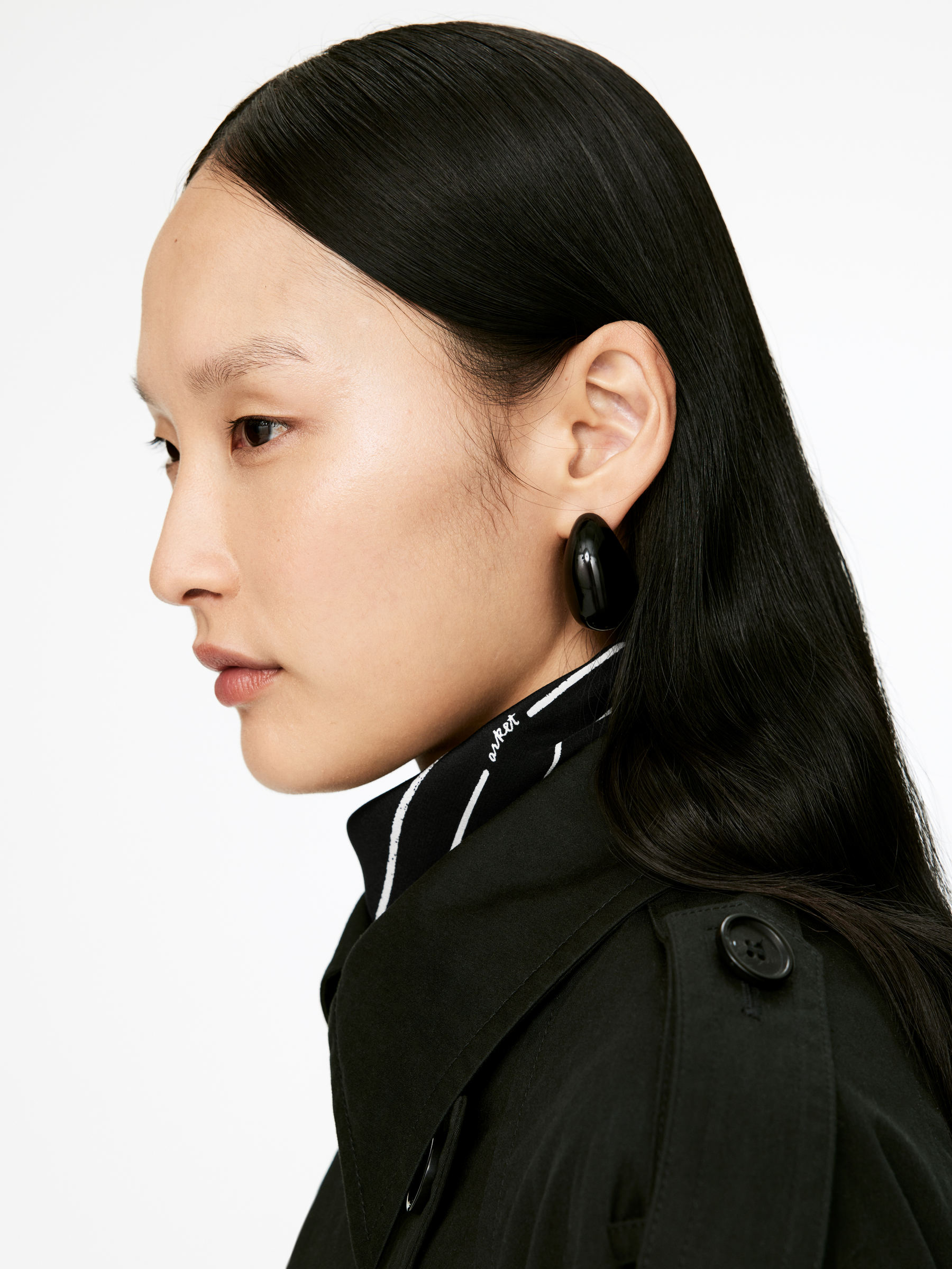 Printed Silk Scarf - Black/White - Women - StillMedia/Lookbook - 4