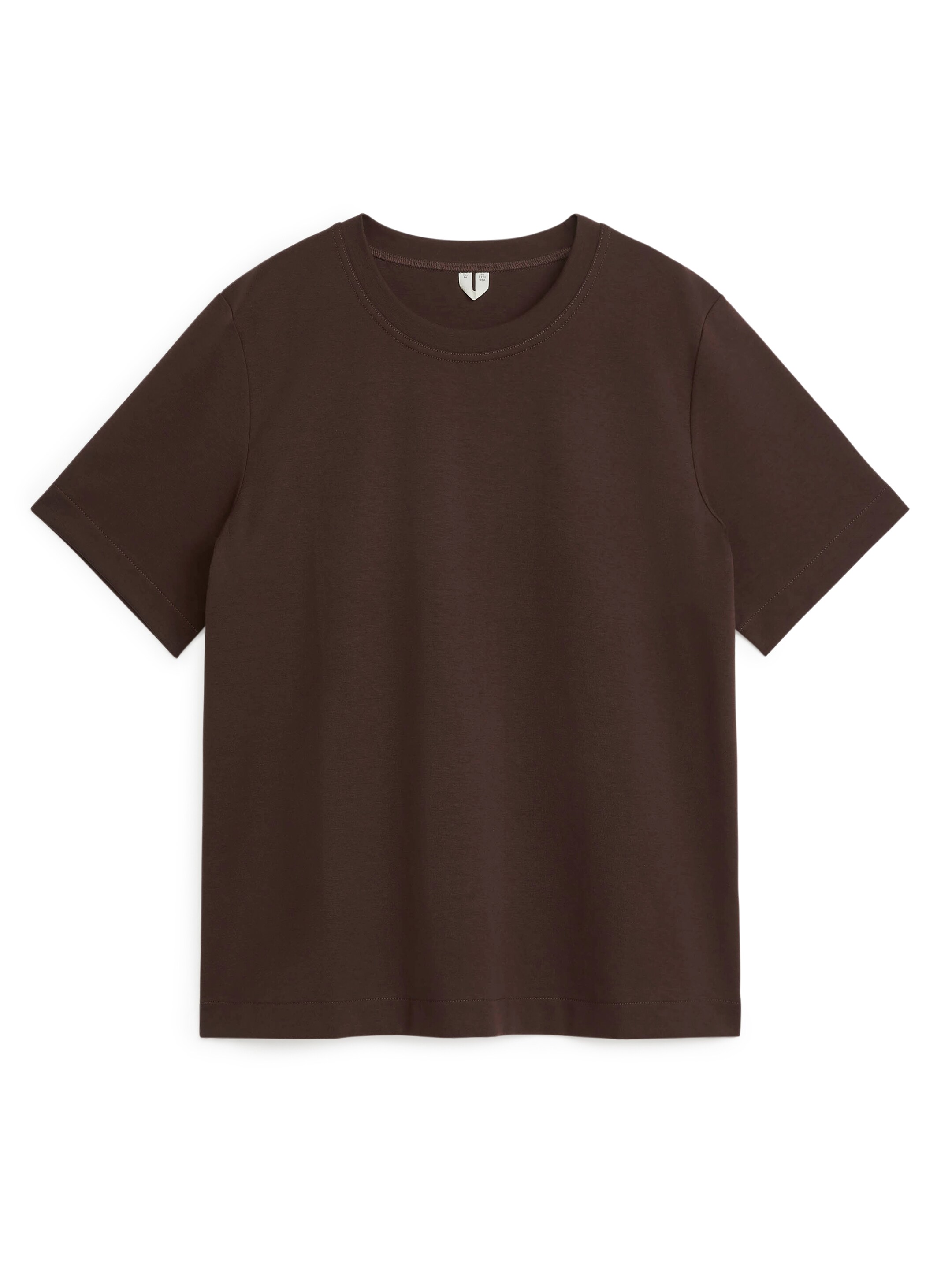 Grotere afbeelding bekijken: PEARL Heavyweight T-Shirt - Dark Brown - DAMES | H&M BE 1