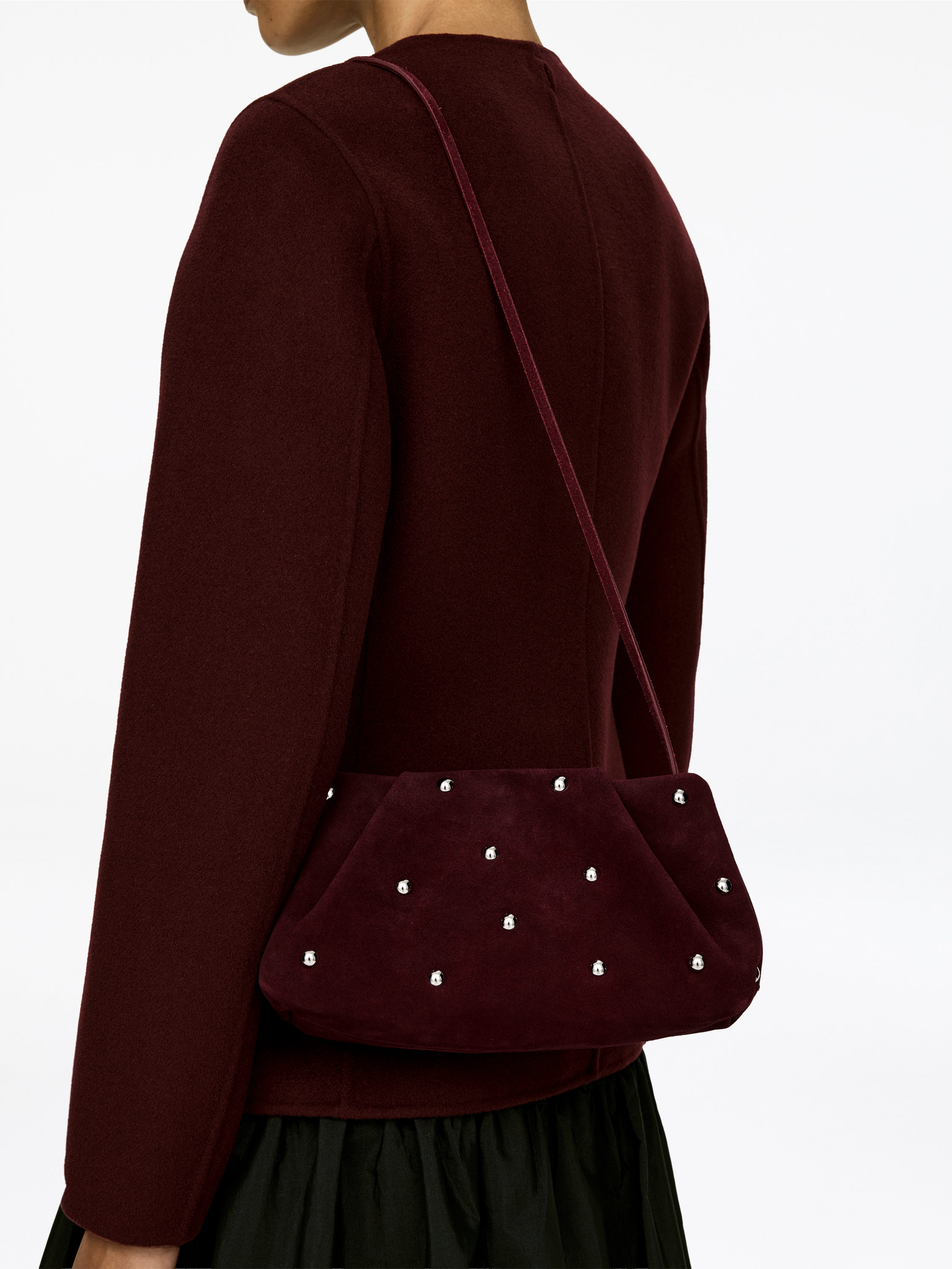 Studded Suede Clutch - Burgundy - Women - StillMedia/Lookbook - 6