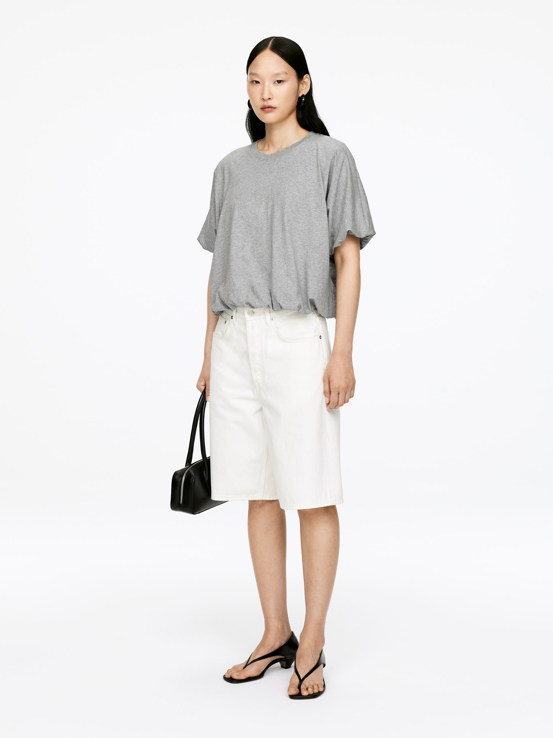 T-shirt à ourlets bouffants - gris - Regular fit - Femme - StillMedia/Lookbook - 5