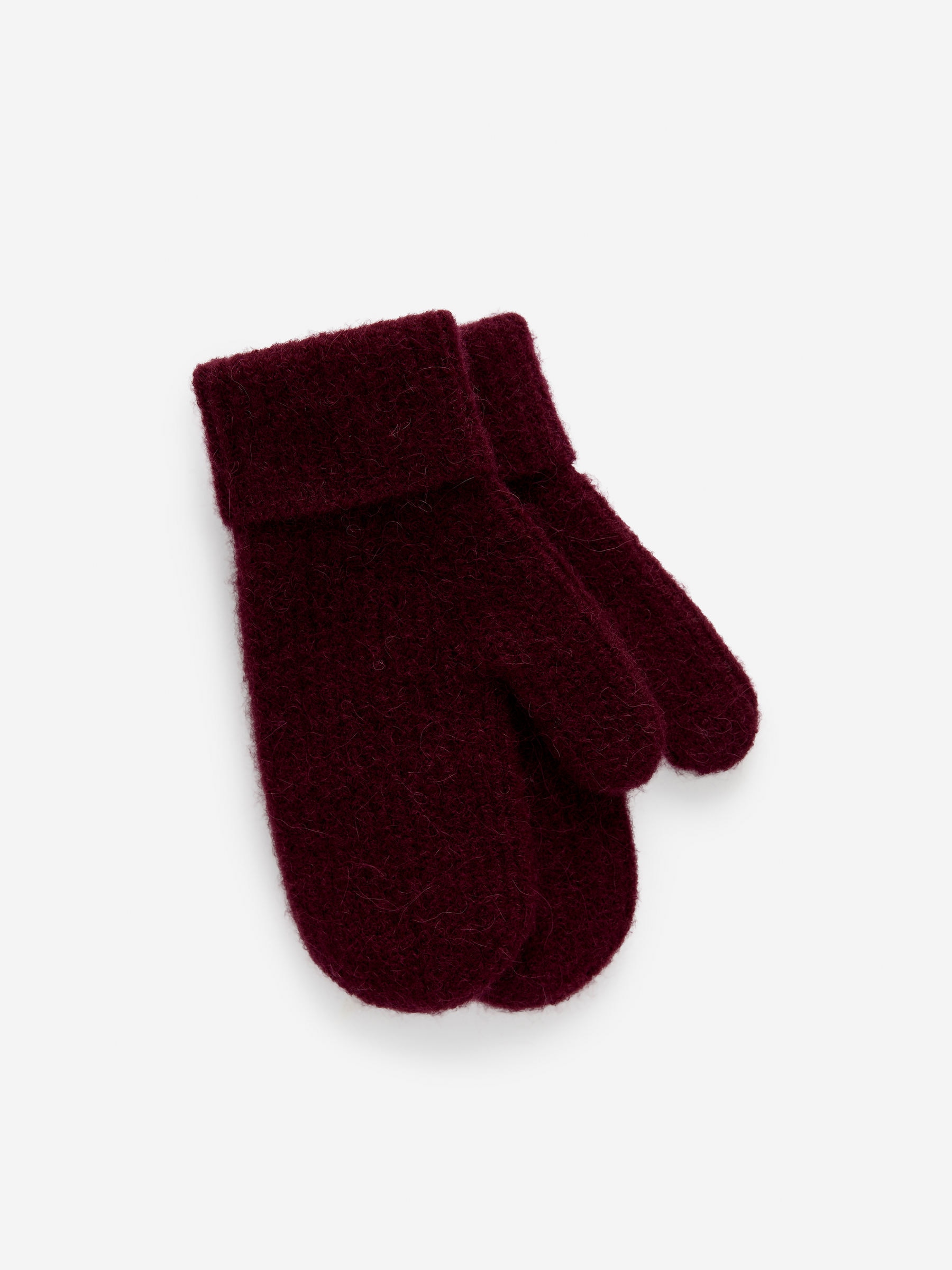 Wool-Alpaca Blend Mittens - Burgundy - Women - StillMedia/DescriptiveStillLife - 2
