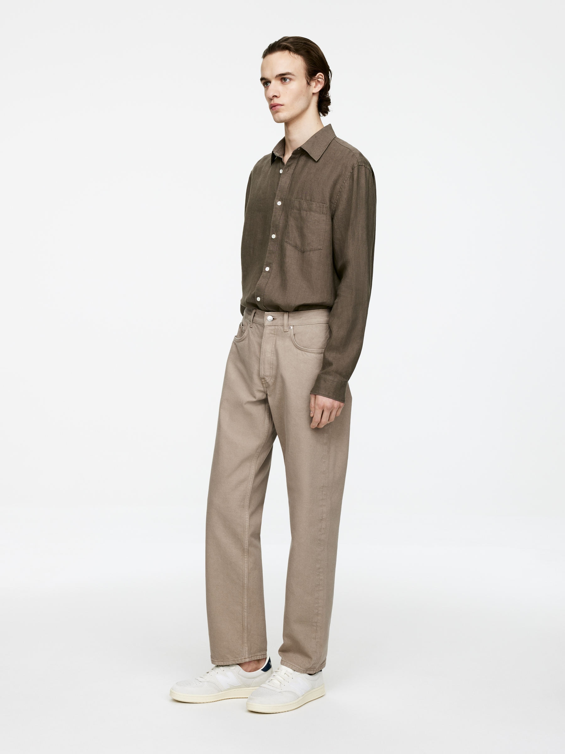 OCEAN Loose Straight Jeans - Beige - Loose fit - Men - StillMedia/Lookbook - 4
