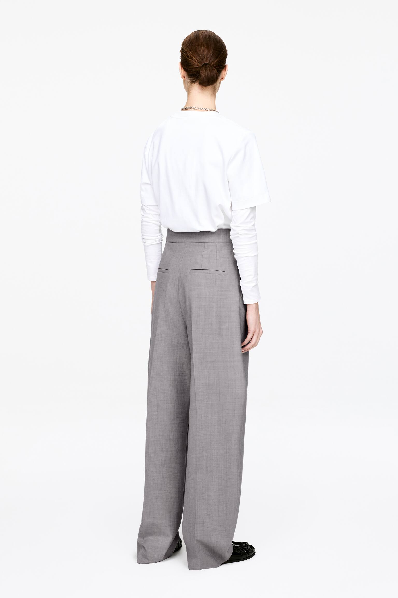 Панталони с релаксиран силует - Светлосиво - 4