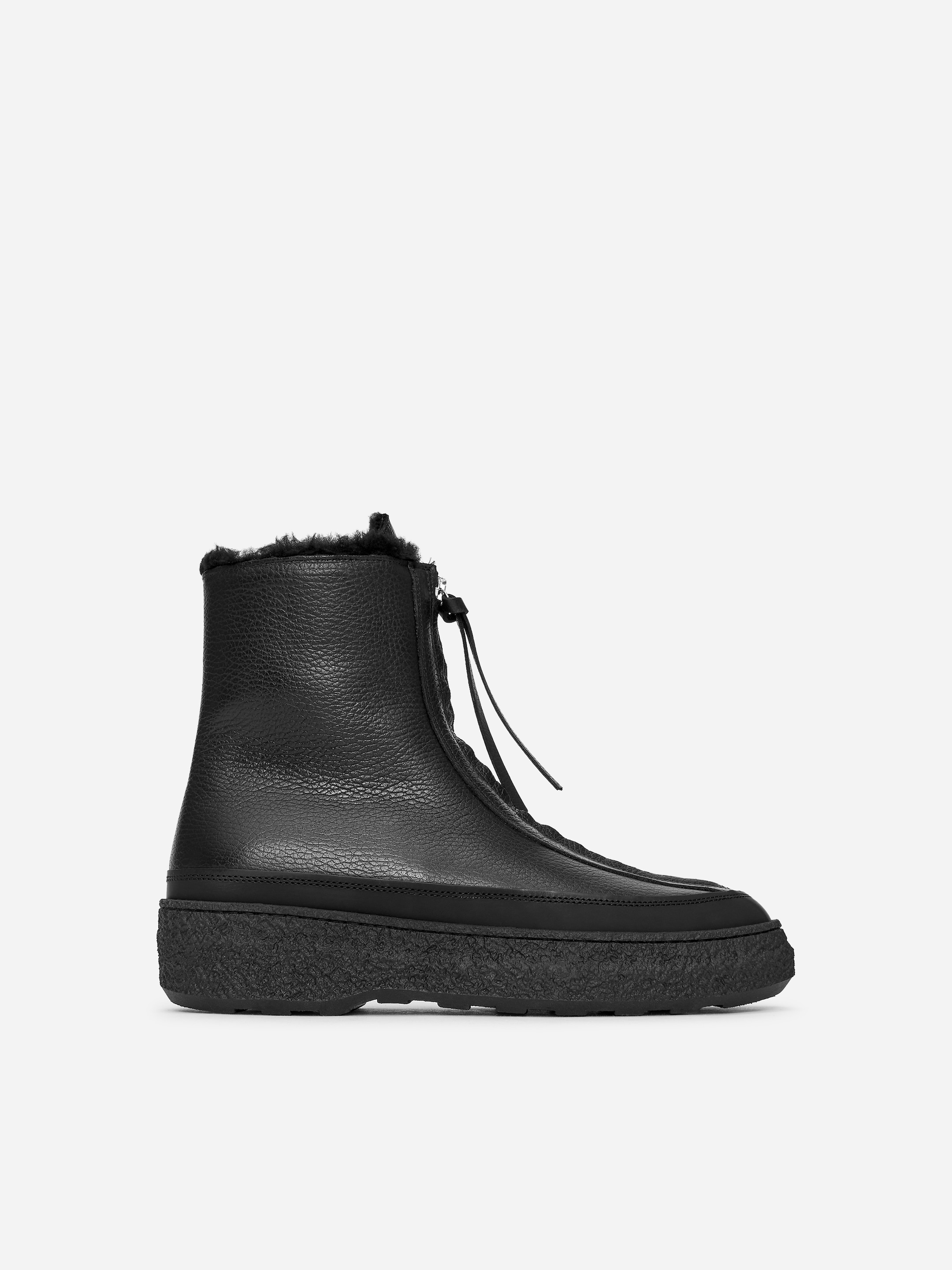 Leather Zip Boots - Black - Women - StillMedia/DescriptiveStillLife - 7