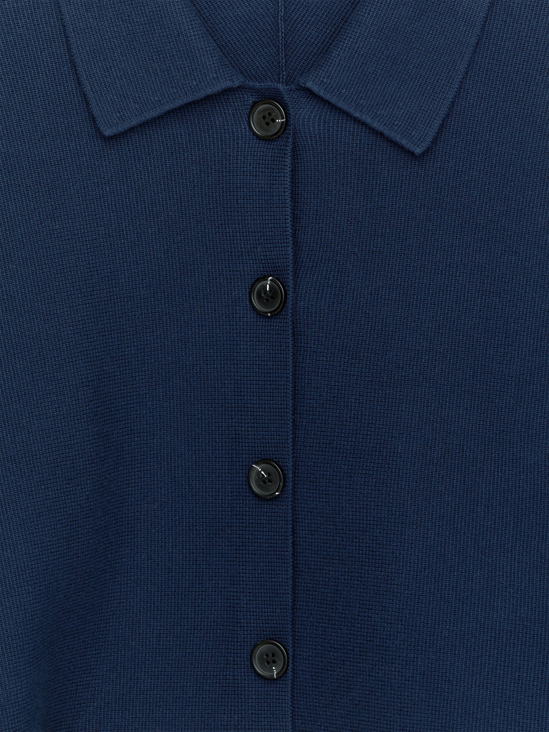 Knitted Cotton Jacket - Dark Blue - Loose fit - Women - StillMedia/DescriptiveDetail - 1