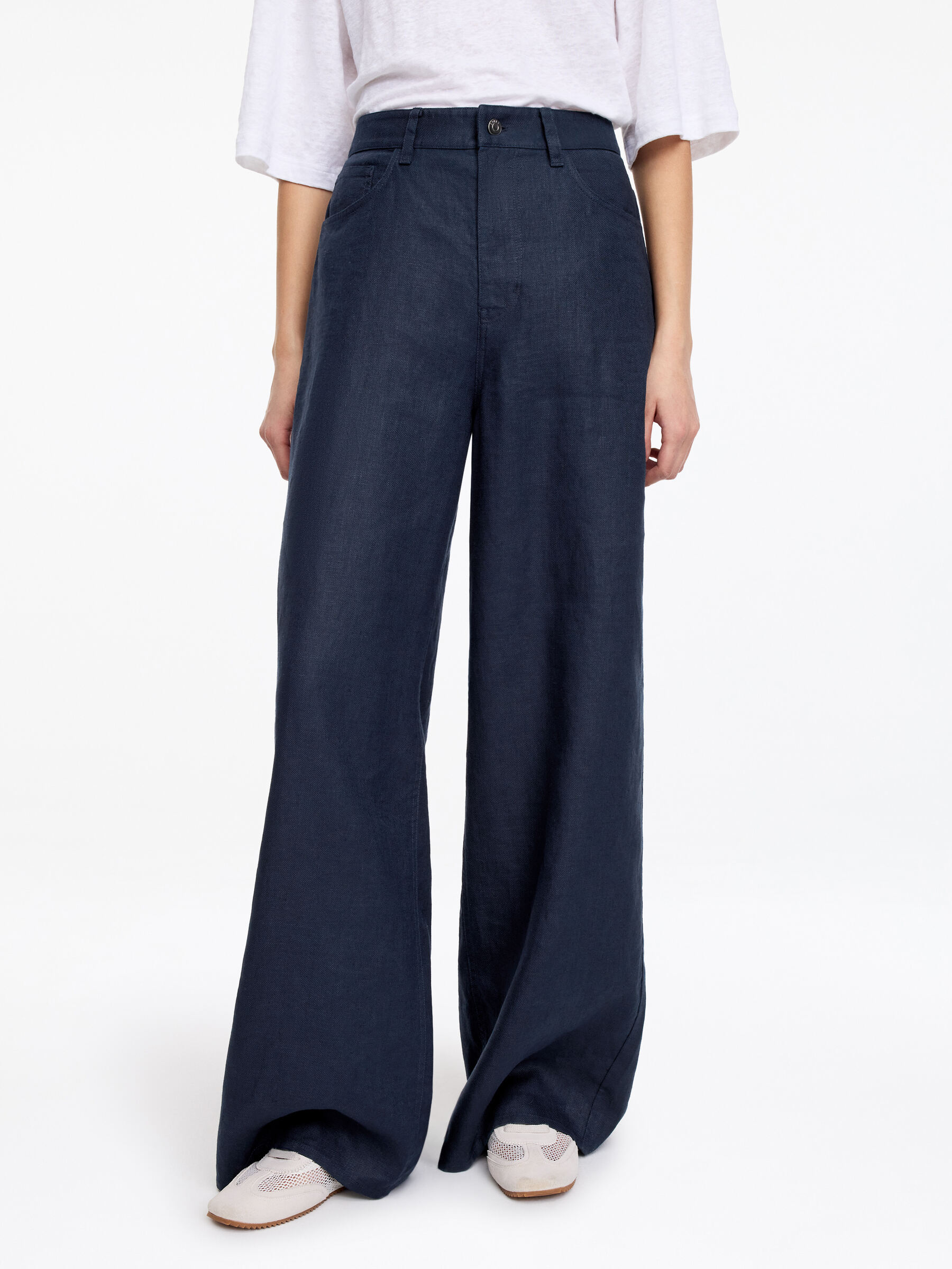 5-Pocket-Leinenhose - Dunkelblau - Loose Fit - Damen - StillMedia/Lookbook - 3