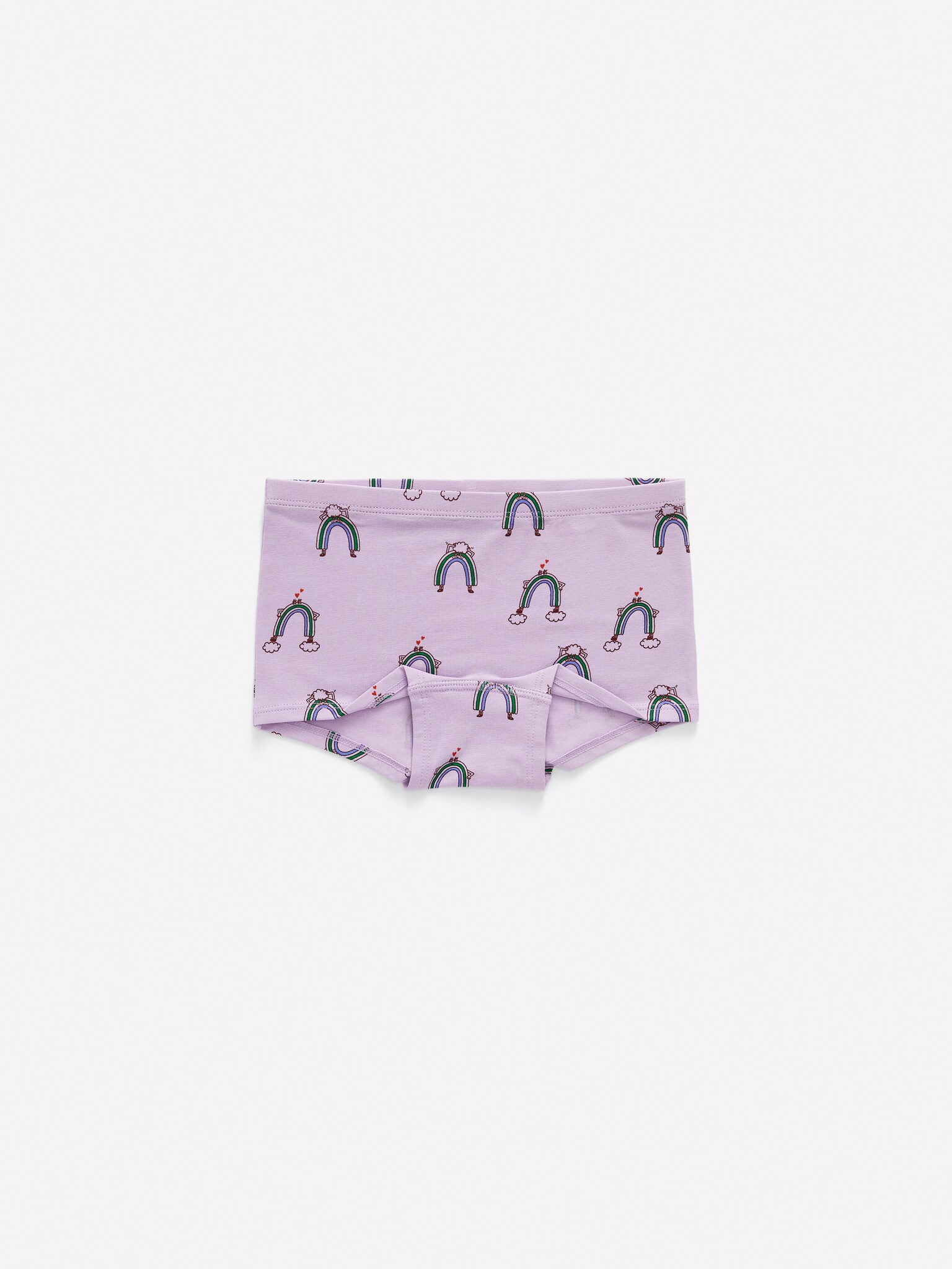 Caleçons en jersey, lot de 3 - Blanc cassé/Arc-en-ciel/Lilas/Vert/Cœurs/Vert/Rose - 4