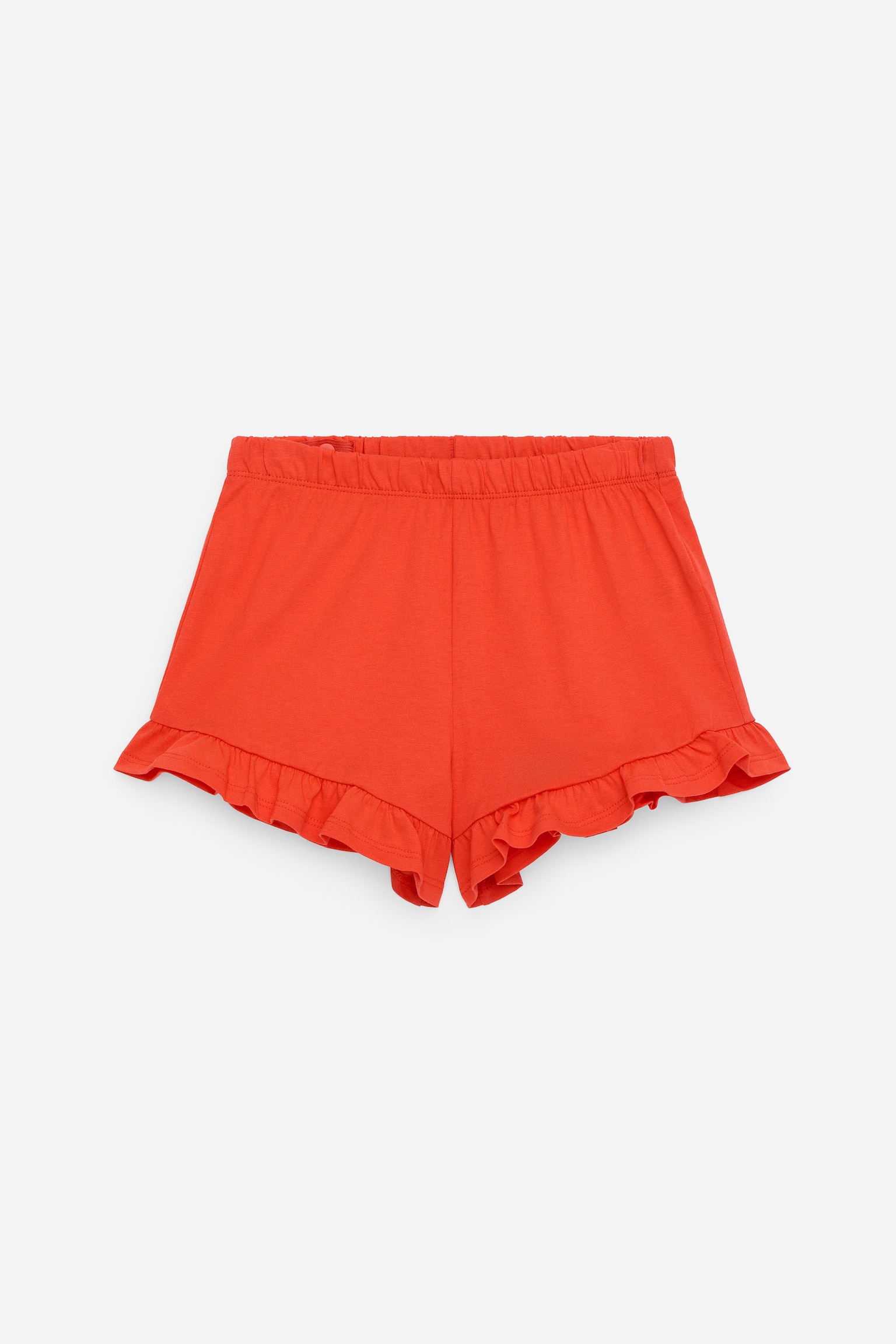 Lockere Shorts mit Rüschen - Rot - 1