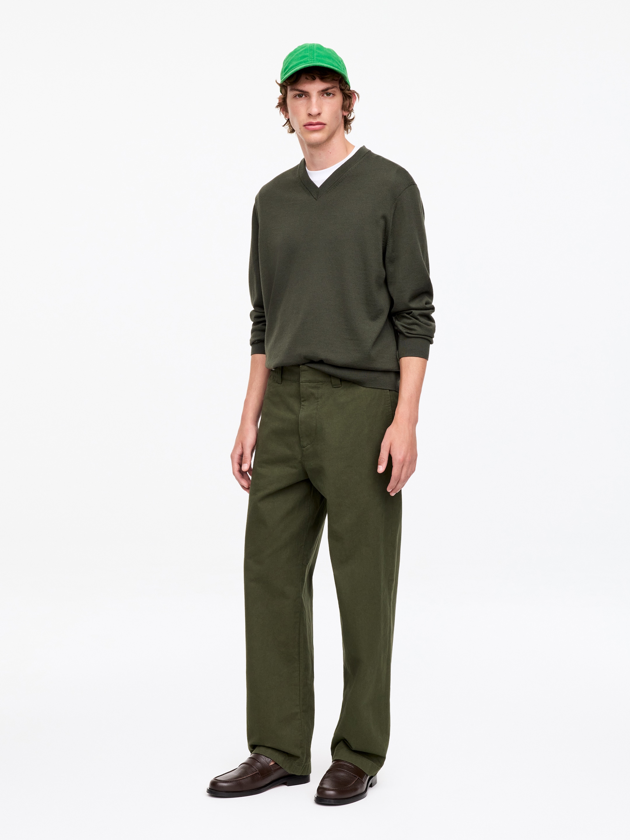 Wide-Fit Workwear Chinos - Khaki Green - Loose fit - men - StillMedia/Lookbook - 3