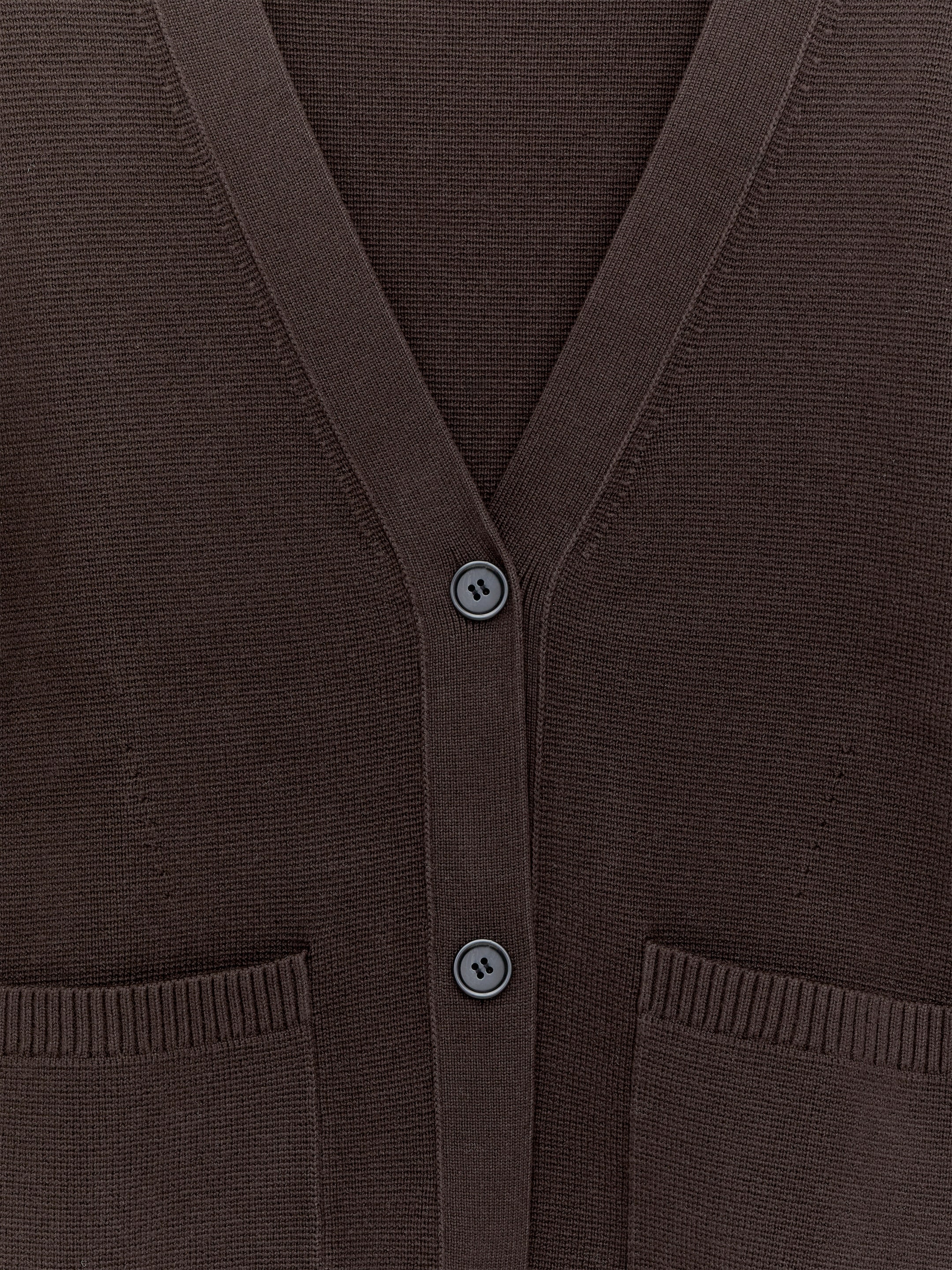 Cotton Cardigan - Dark Brown - Loose fit - Women - StillMedia/DescriptiveDetail - 1