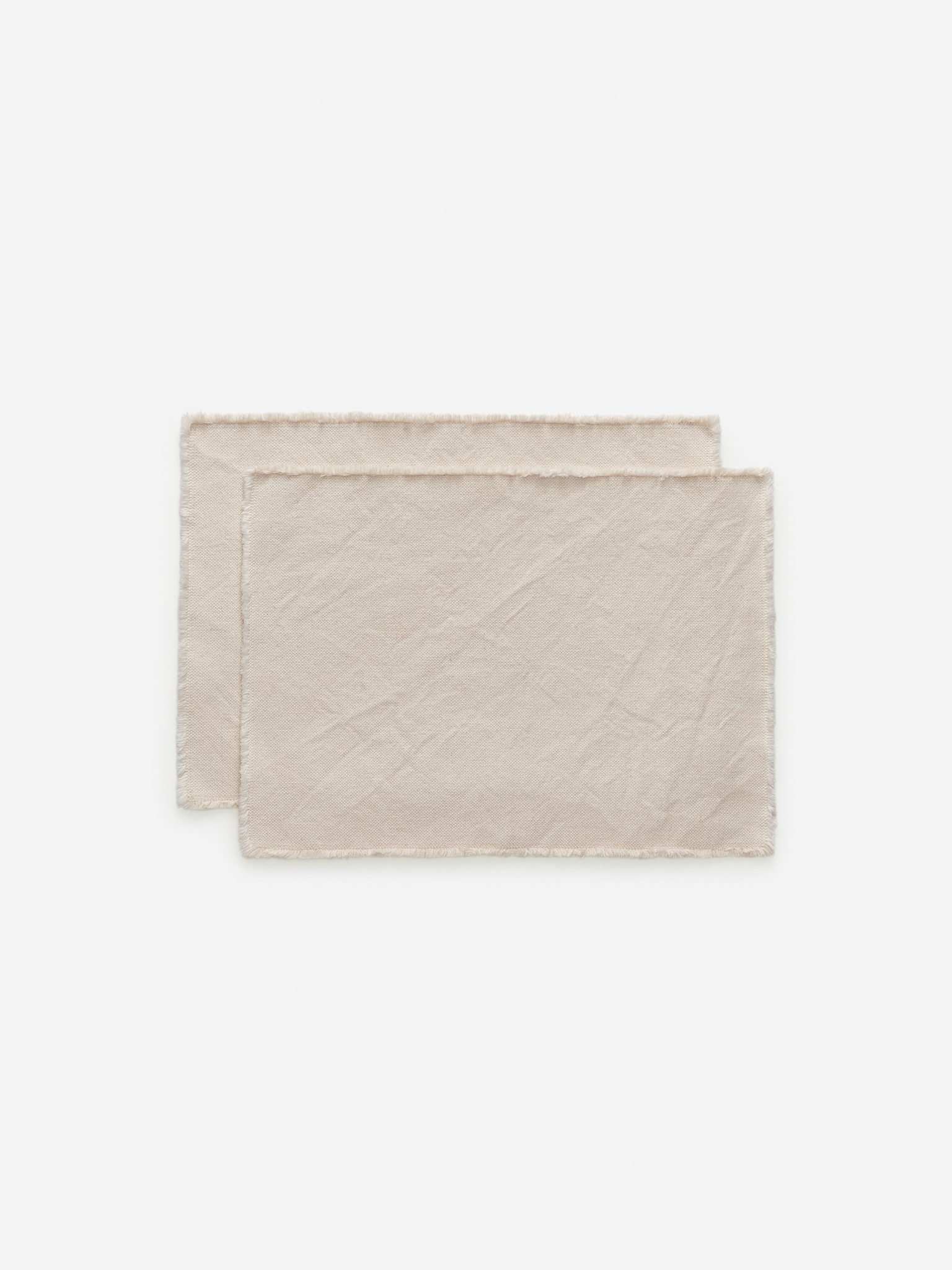Dækkeserviet med flosset kant, sæt af 2 - Beige
