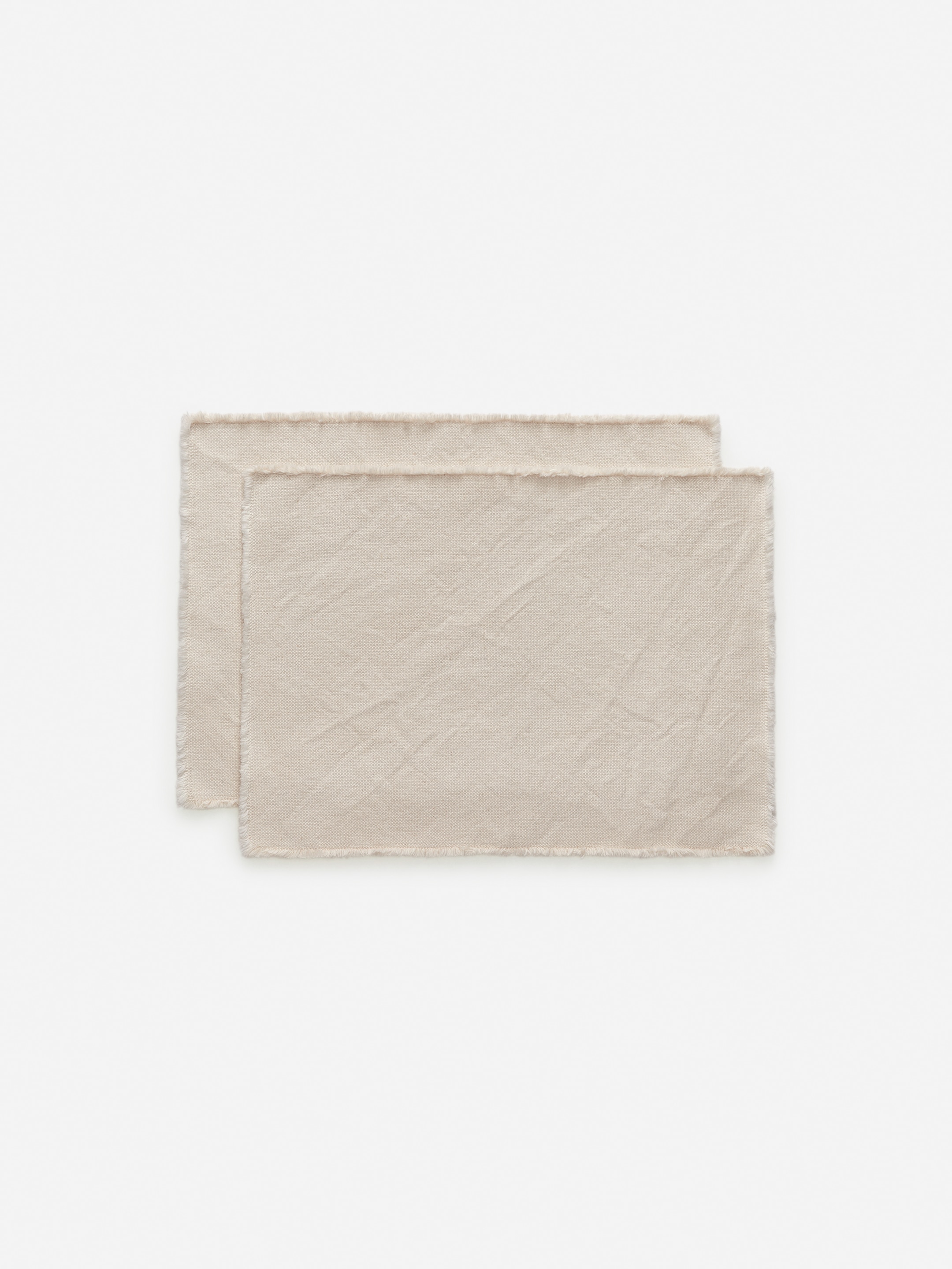 Grösseres Bild ansehen: Tischset mit ausgefransten Rändern, 2er-Set - Beige - HOME | H&M CH 1