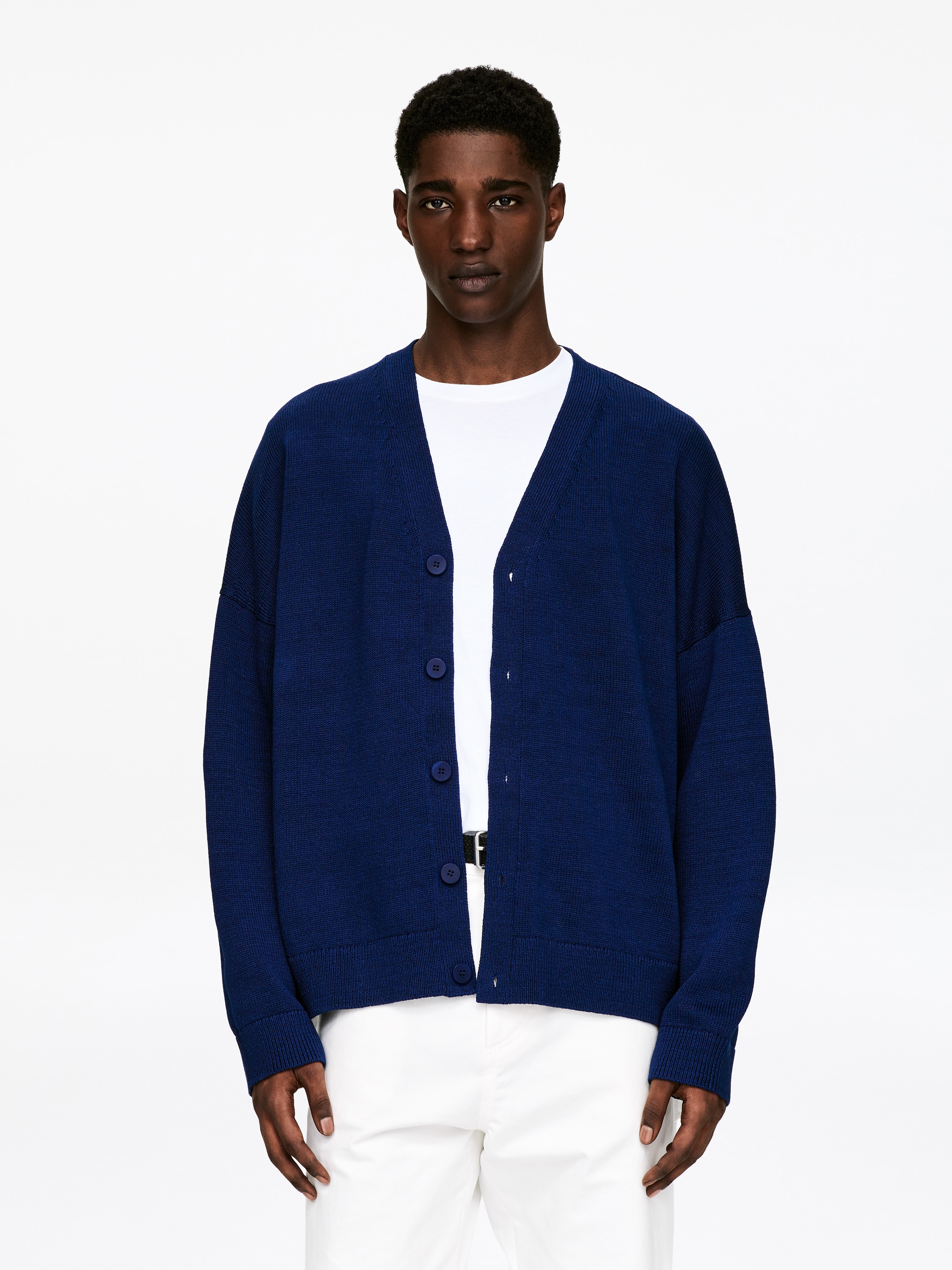 Cotton Cardigan - Dark Blue/Dark Green